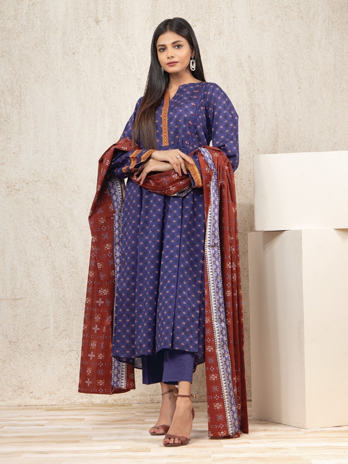 Unstitched Printed Lawn Suit - EWU23A1-26024