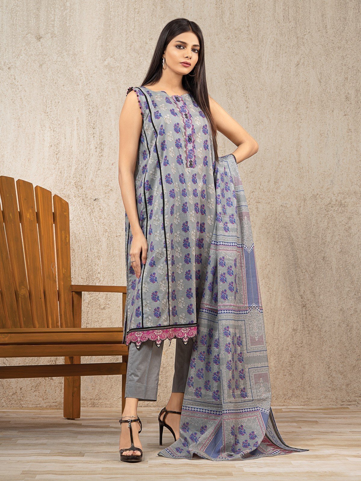 Unstitched Printed Lawn Suit - EWU23A1-26025