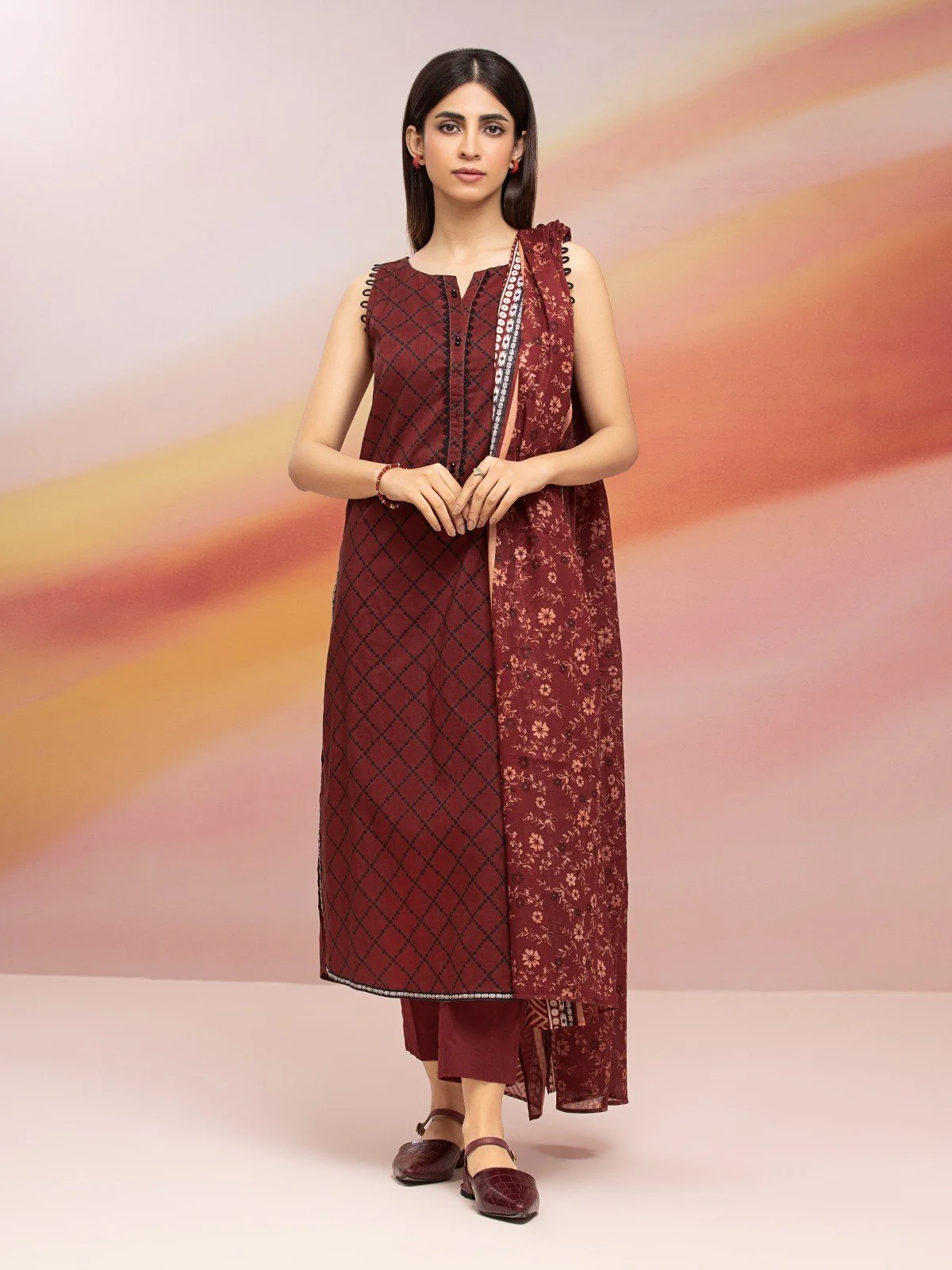 Unstitched Printed Lawn Suit - EWU23A1-26038