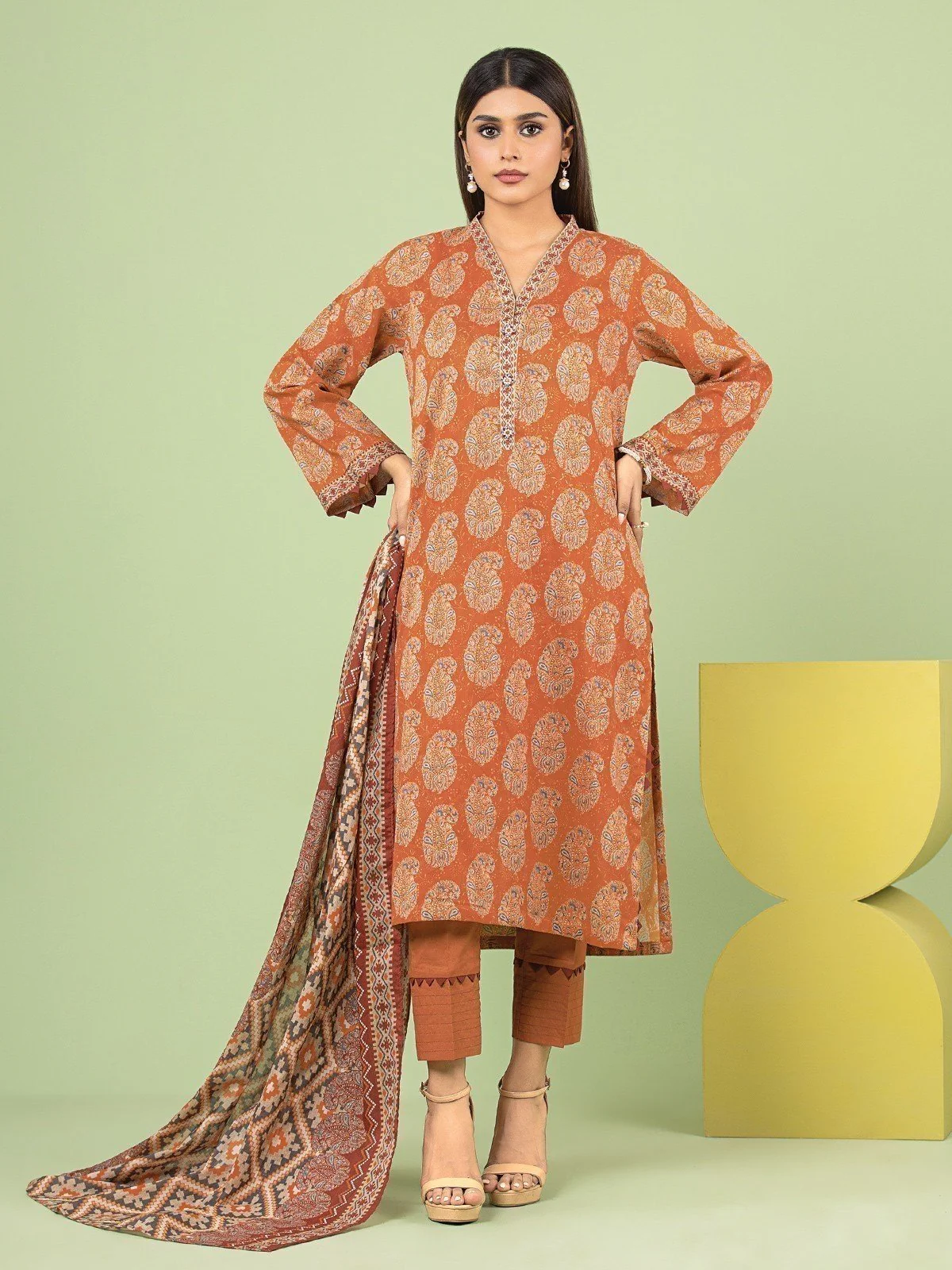 Unstitched Printed Lawn Suit - EWU23A1-26041
