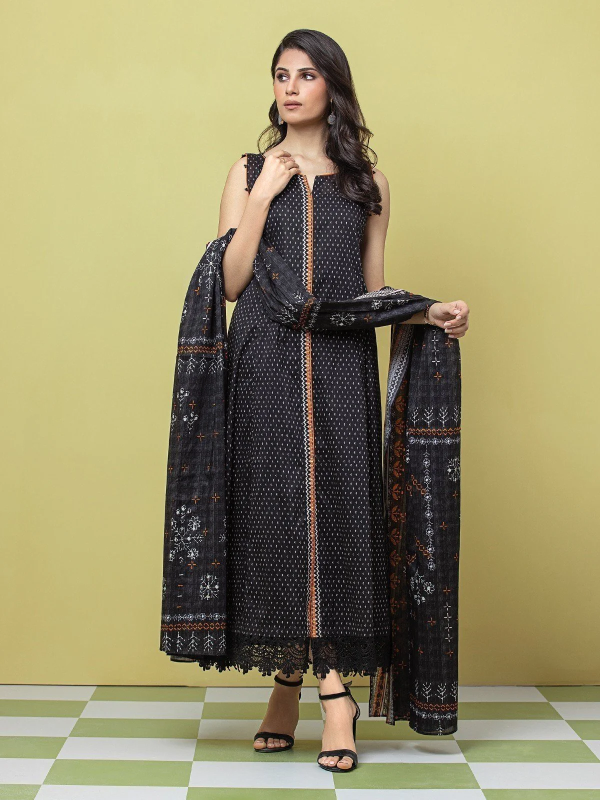 Unstitched Printed Lawn Suit - EWU23A1-26064