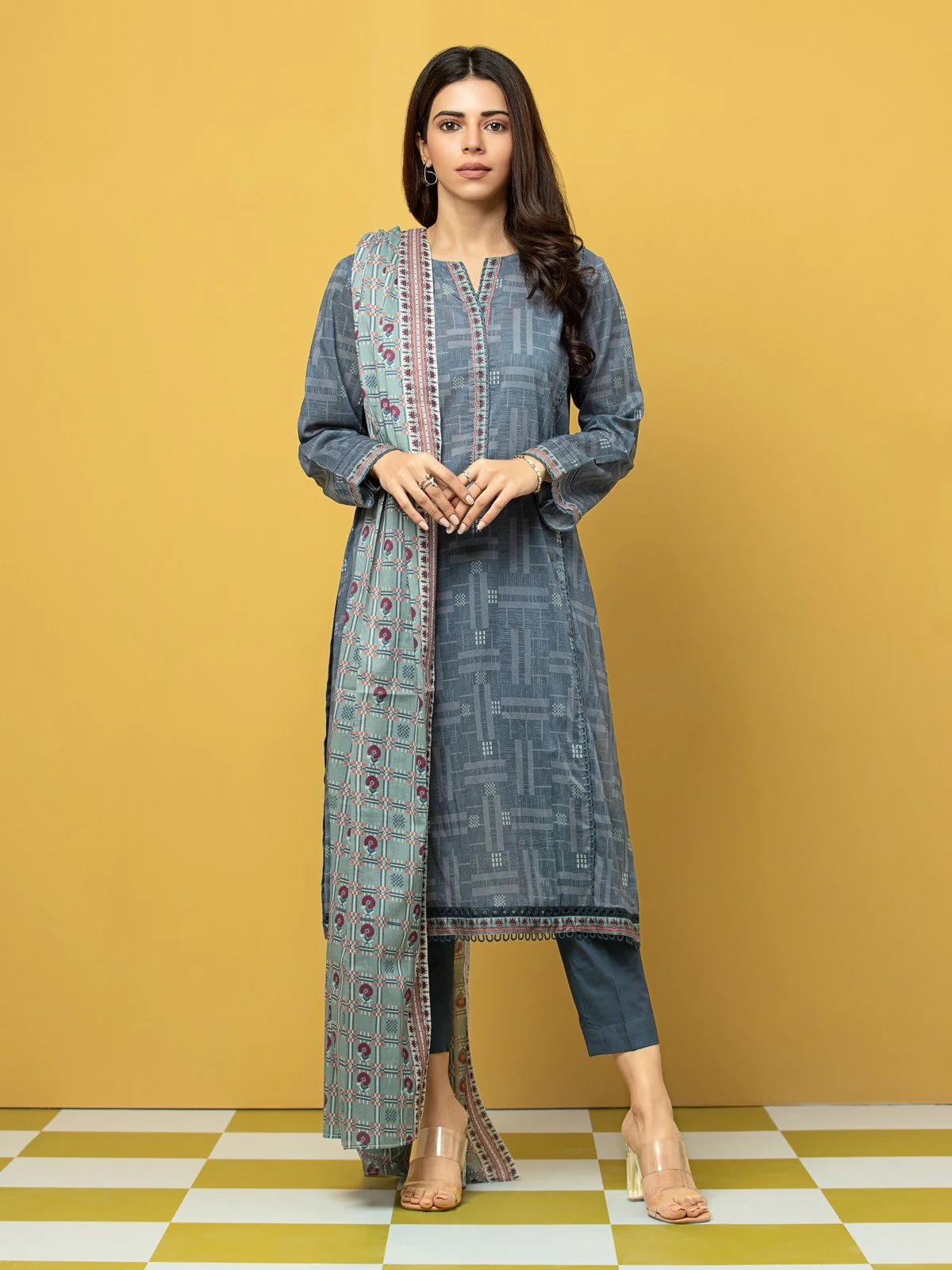Unstitched Printed Lawn Suit - EWU23A1-26066