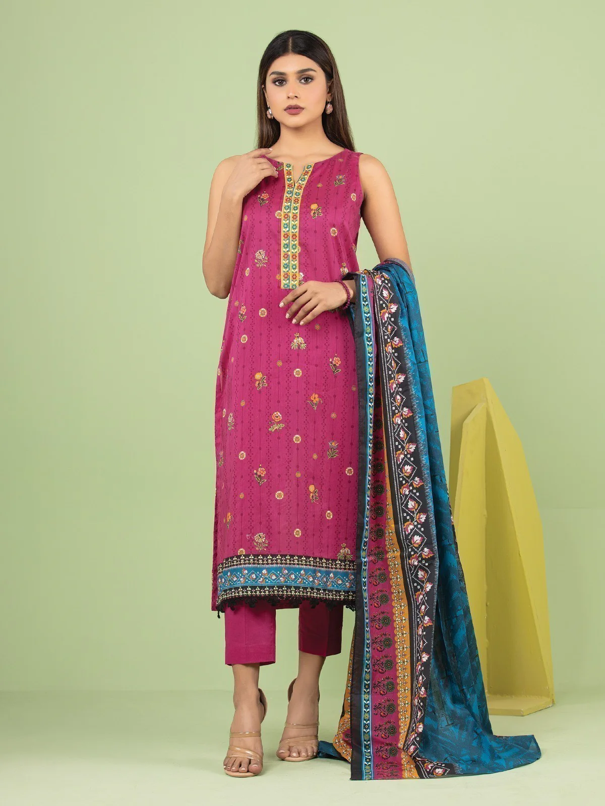 Unstitched Printed Lawn Suit - EWU23A1-26189
