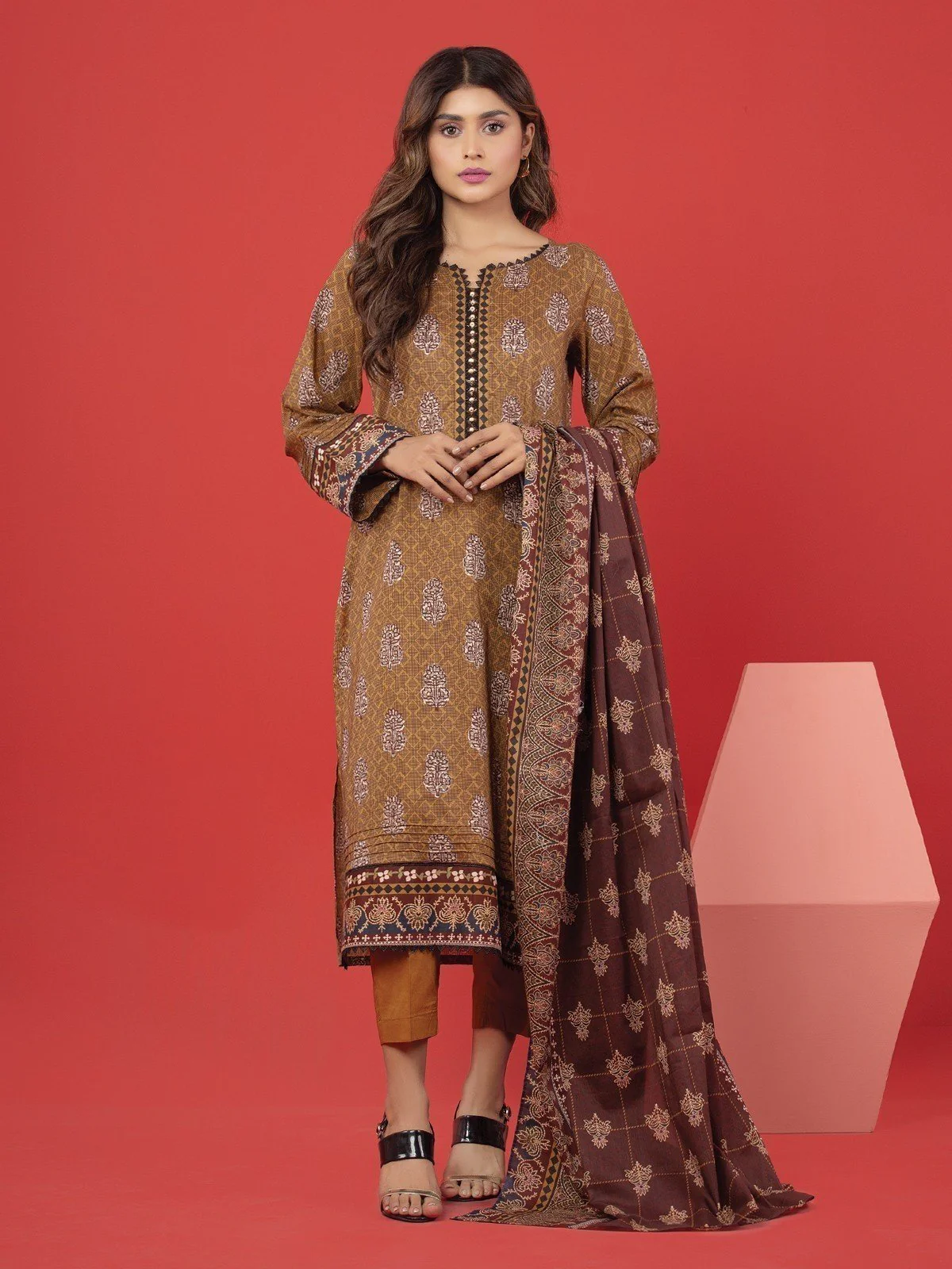 Unstitched Printed Lawn Suit - EWU23A1-26199