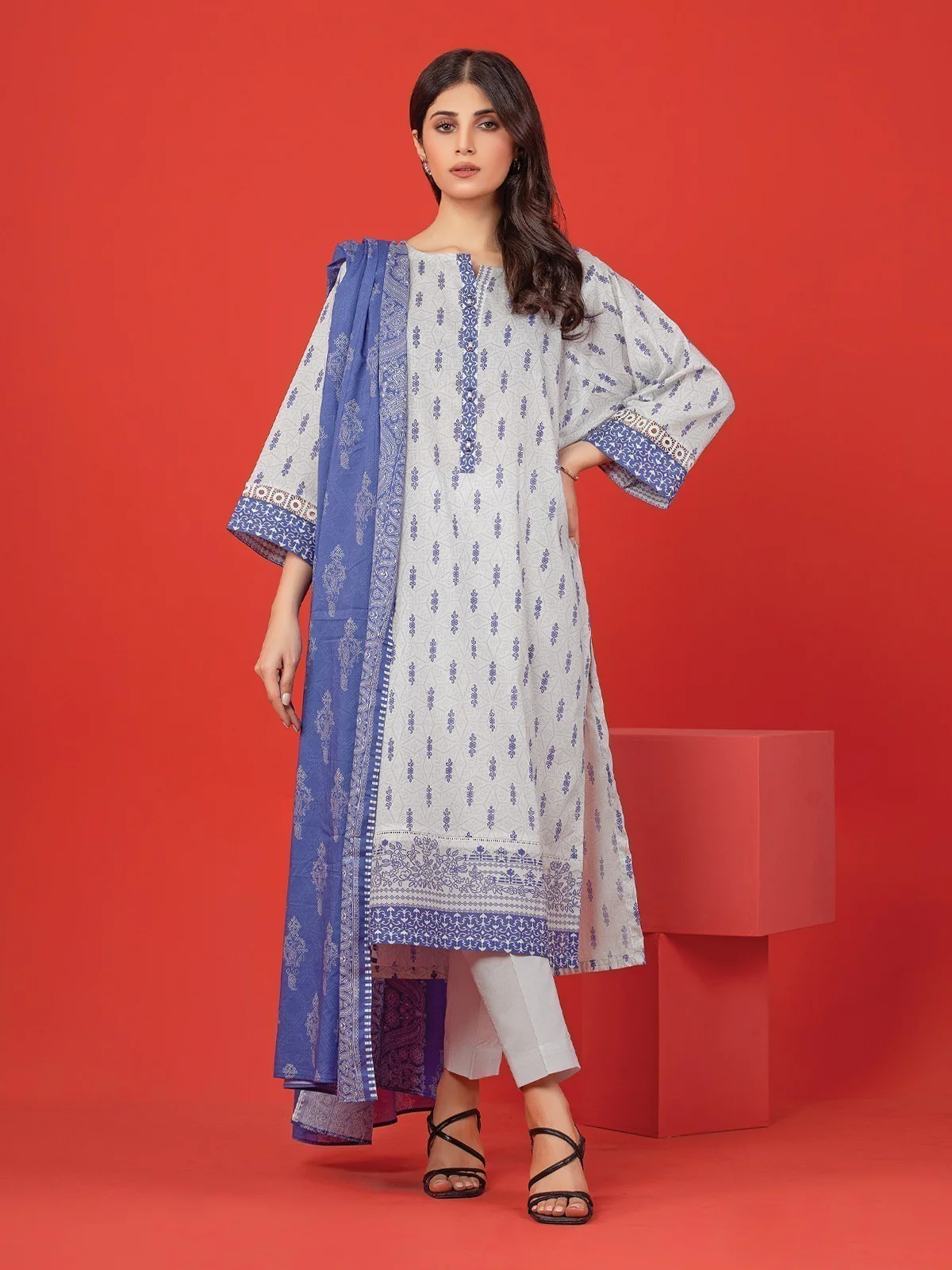 Unstitched Printed Lawn Suit - EWU23A1-26201
