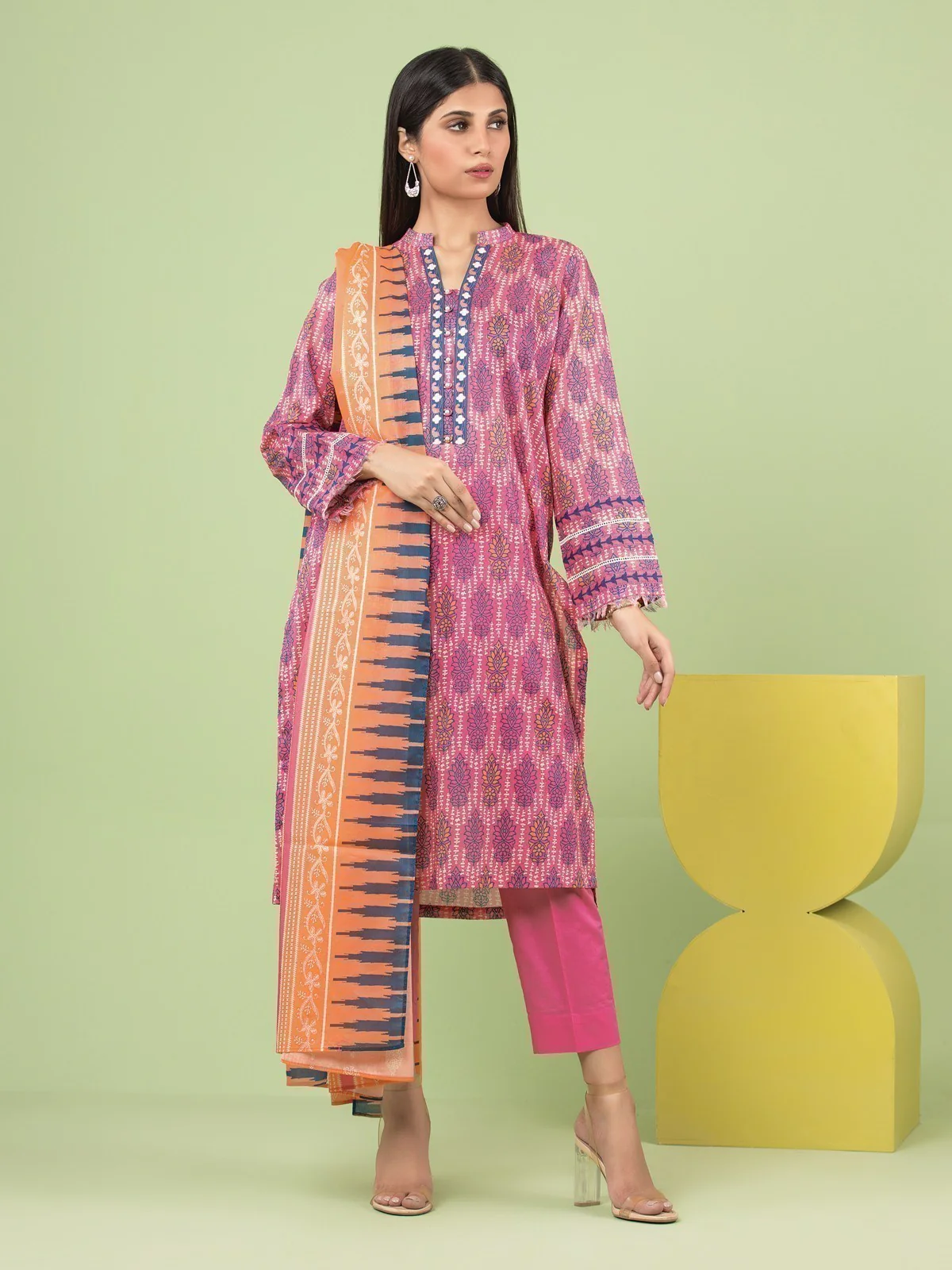 Unstitched Printed Lawn Suit - EWU23A1-26204