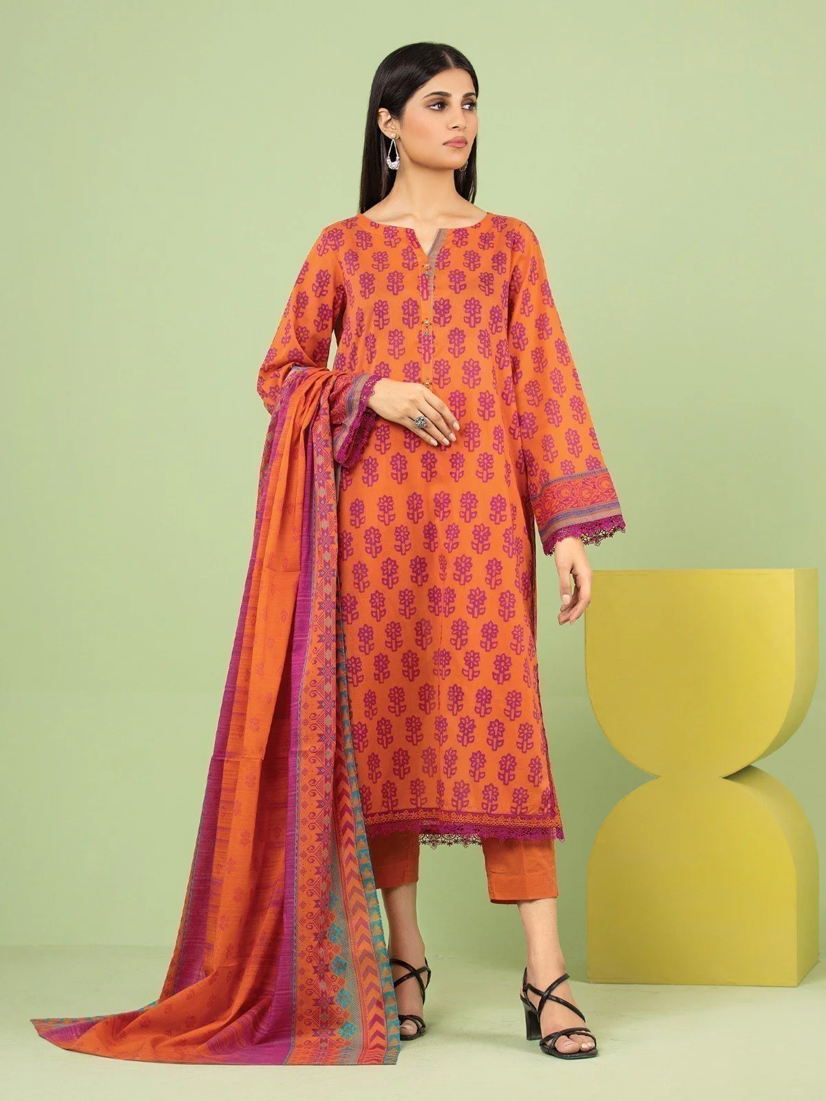 Unstitched Printed Lawn Suit - EWU23A1-26207