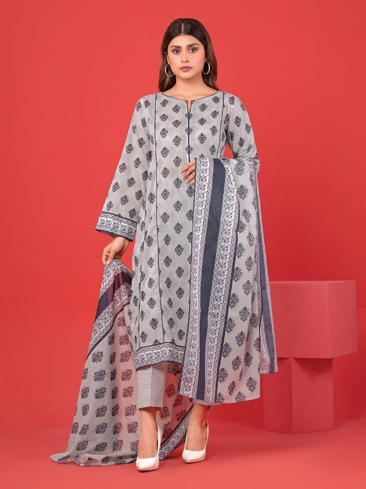 Unstitched Printed Lawn Suit - EWU23A1-26339