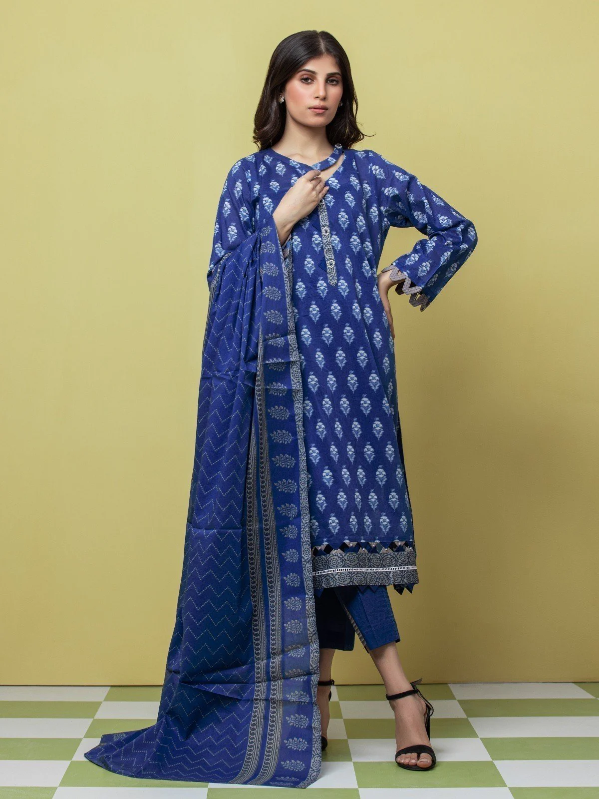 Unstitched Printed Lawn Suit - EWU23A1-26343