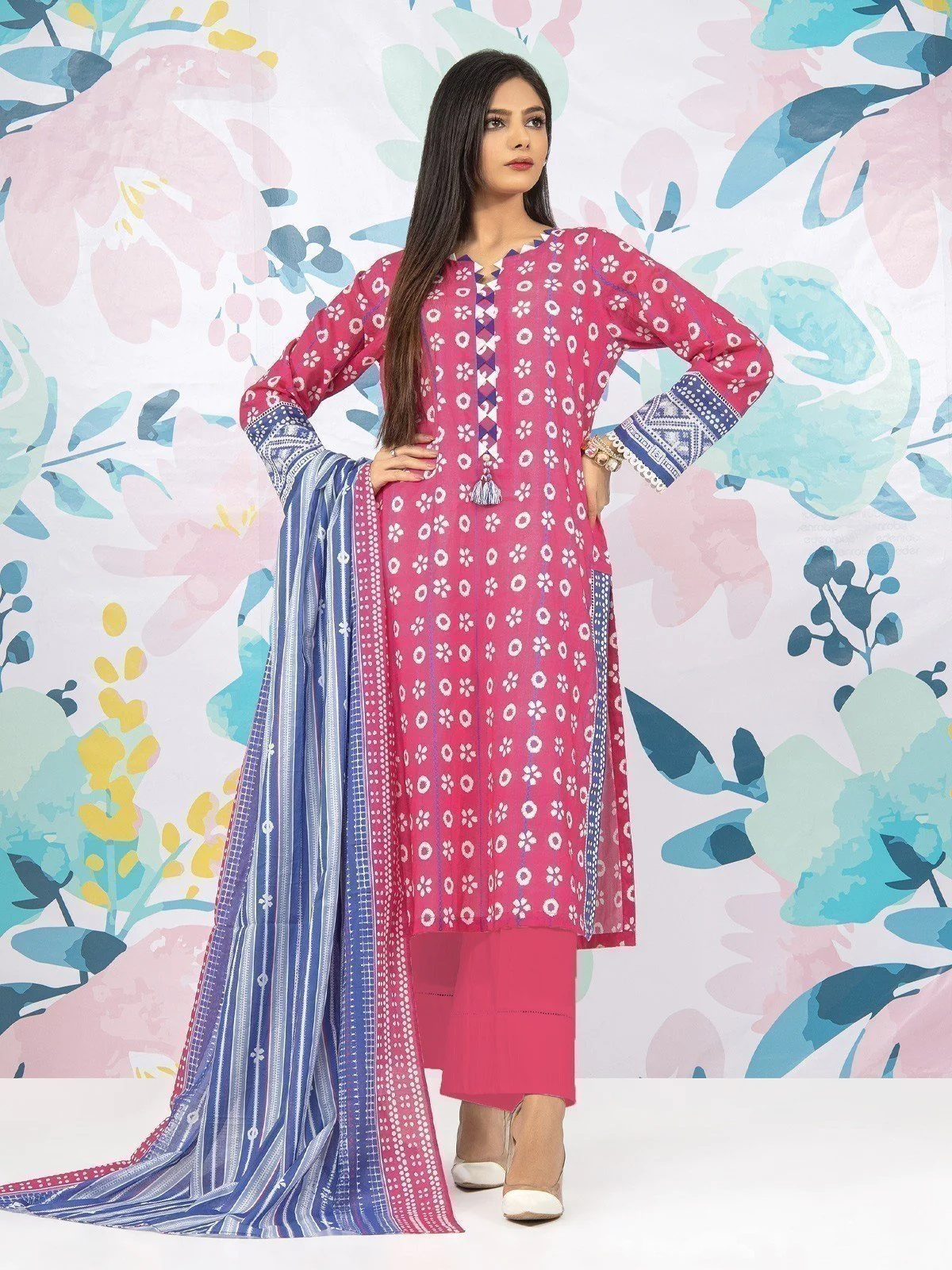 Unstitched Printed Lawn Suit - EWU23A1-26358