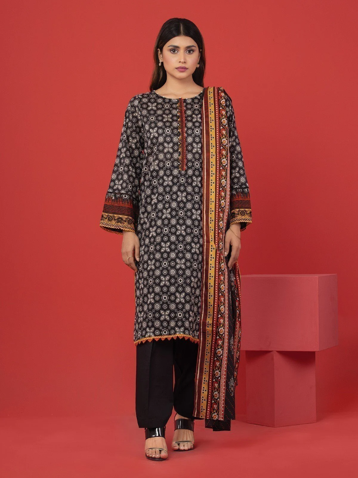 Unstitched Printed Lawn Suit - EWU23A1-26387