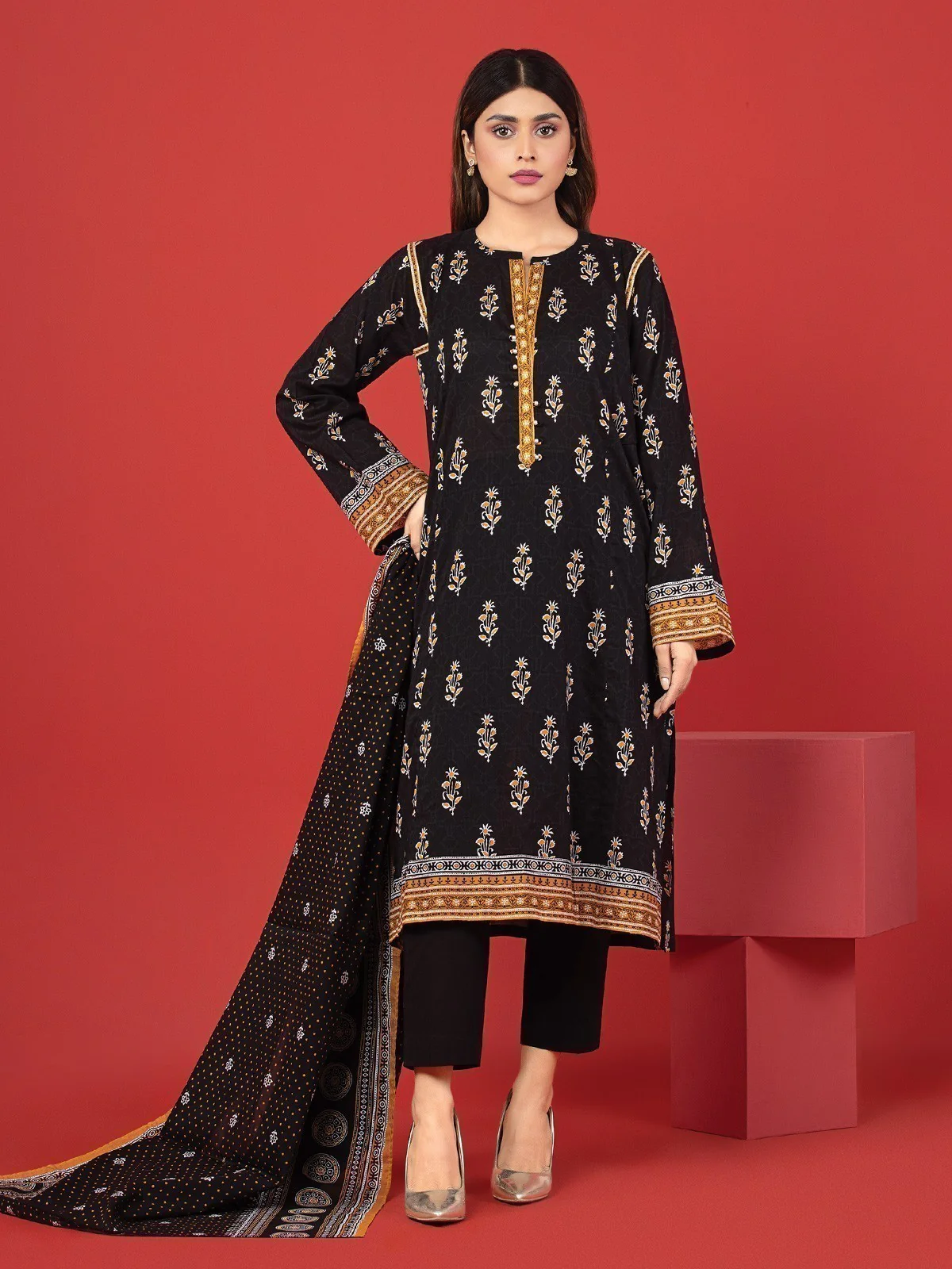 Unstitched Printed Lawn Suit - EWU23A1-26388