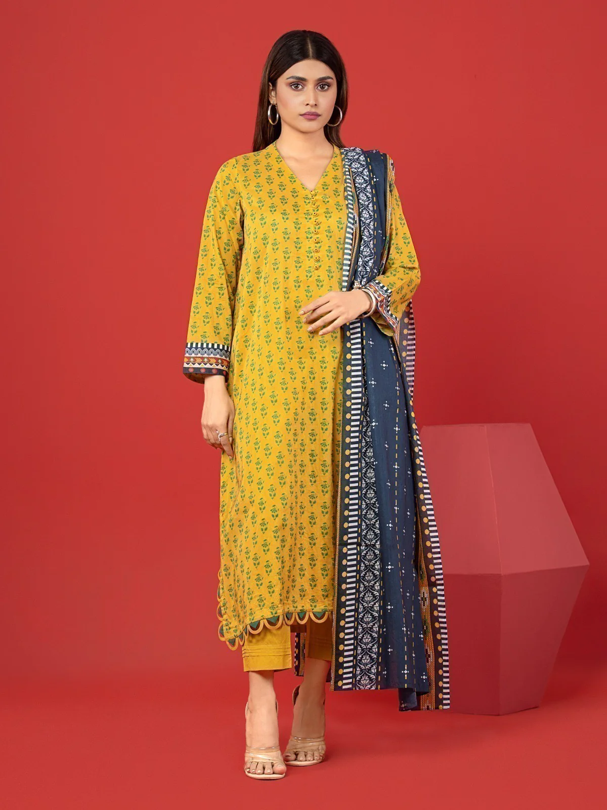 Unstitched Printed Lawn Suit - EWU23A1-26389