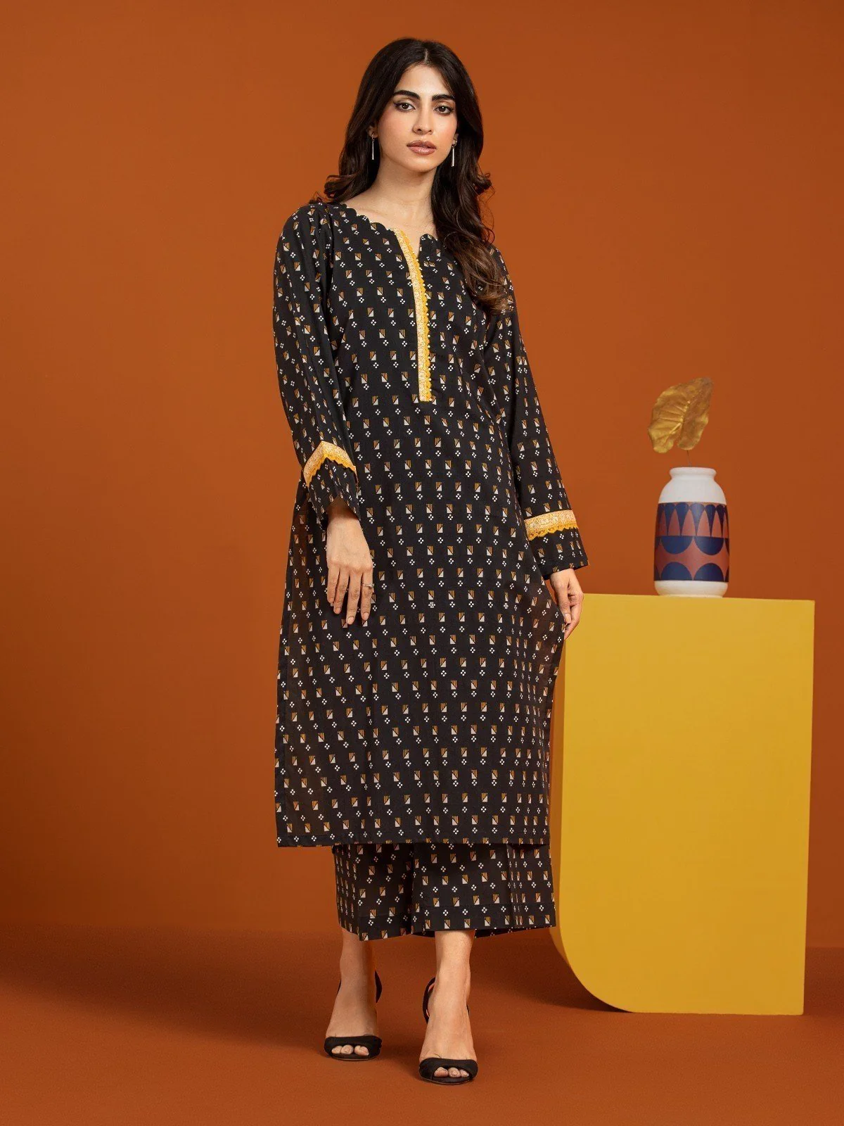 Unstitched Printed Khaddar Shirt Trouser - EWU23A3-26400ST