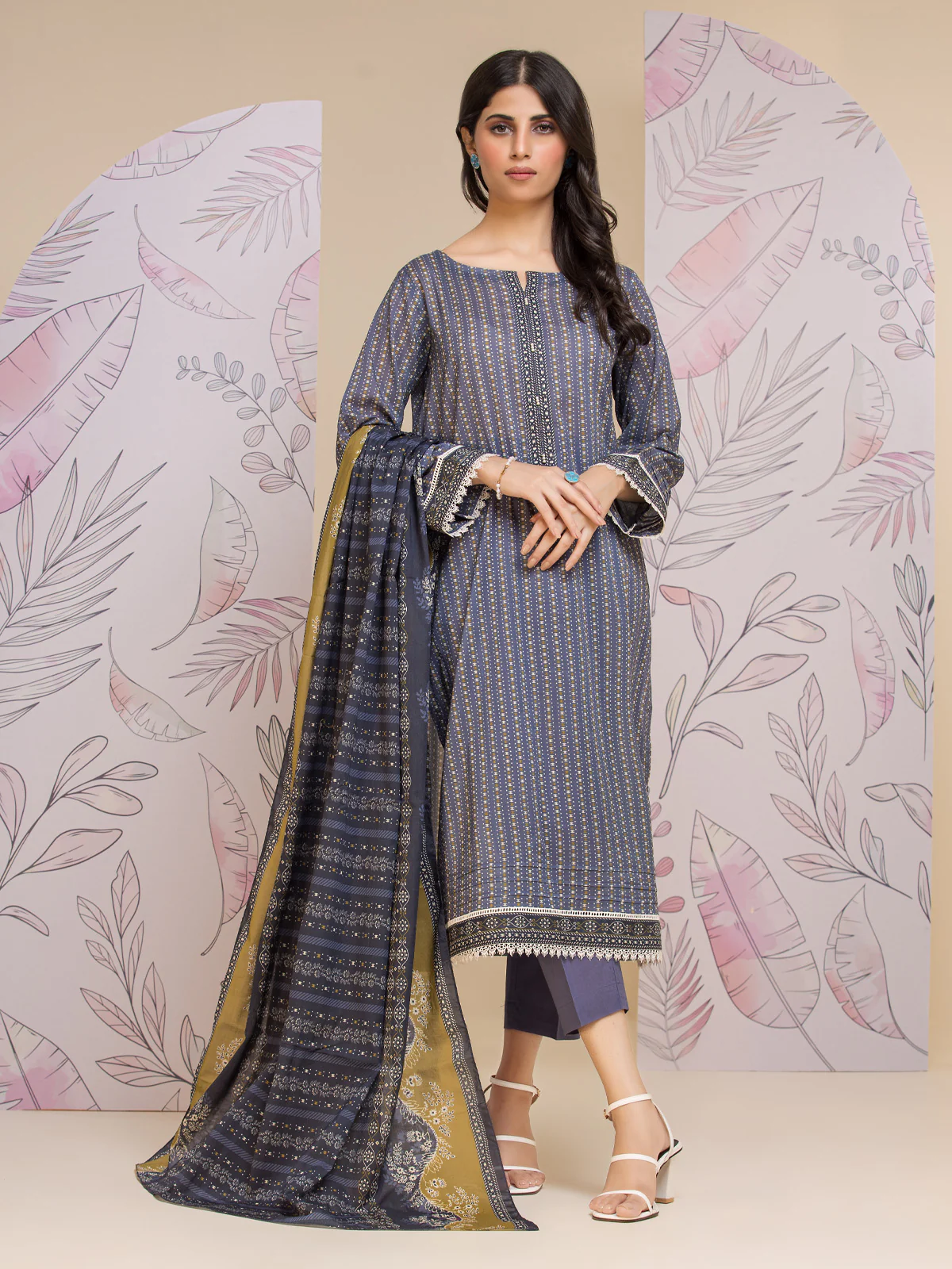 Unstitched Printed Lawn Suit - EWU24A1-26280-3P