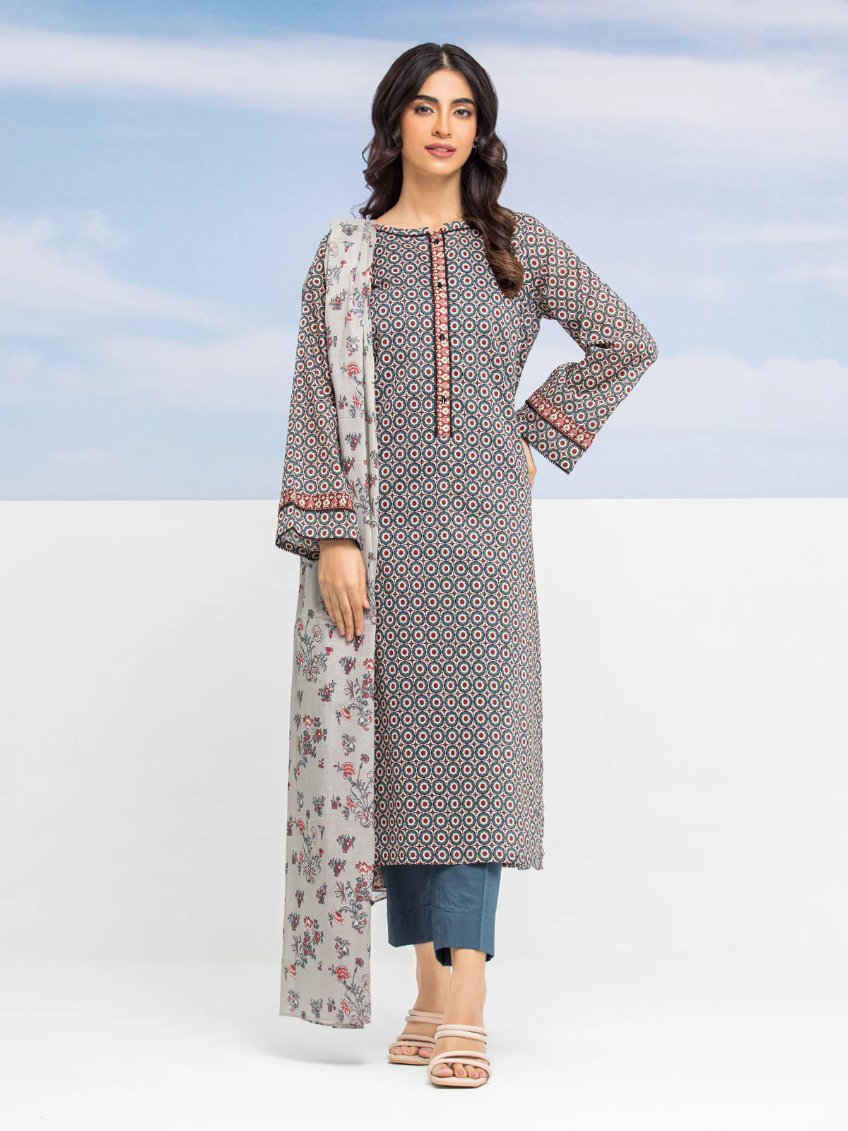 Unstitched Printed Lawn Suit - EWU24A1-28206-3P