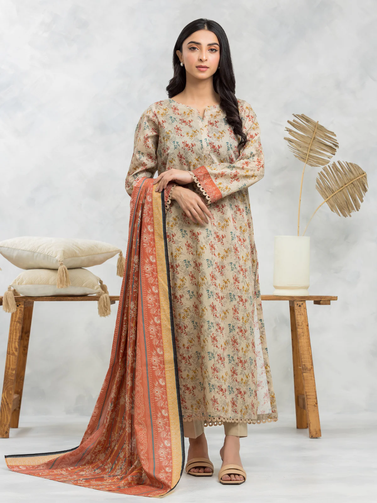 Unstitched Printed Lawn Suit - EWU24A1-28276-3P