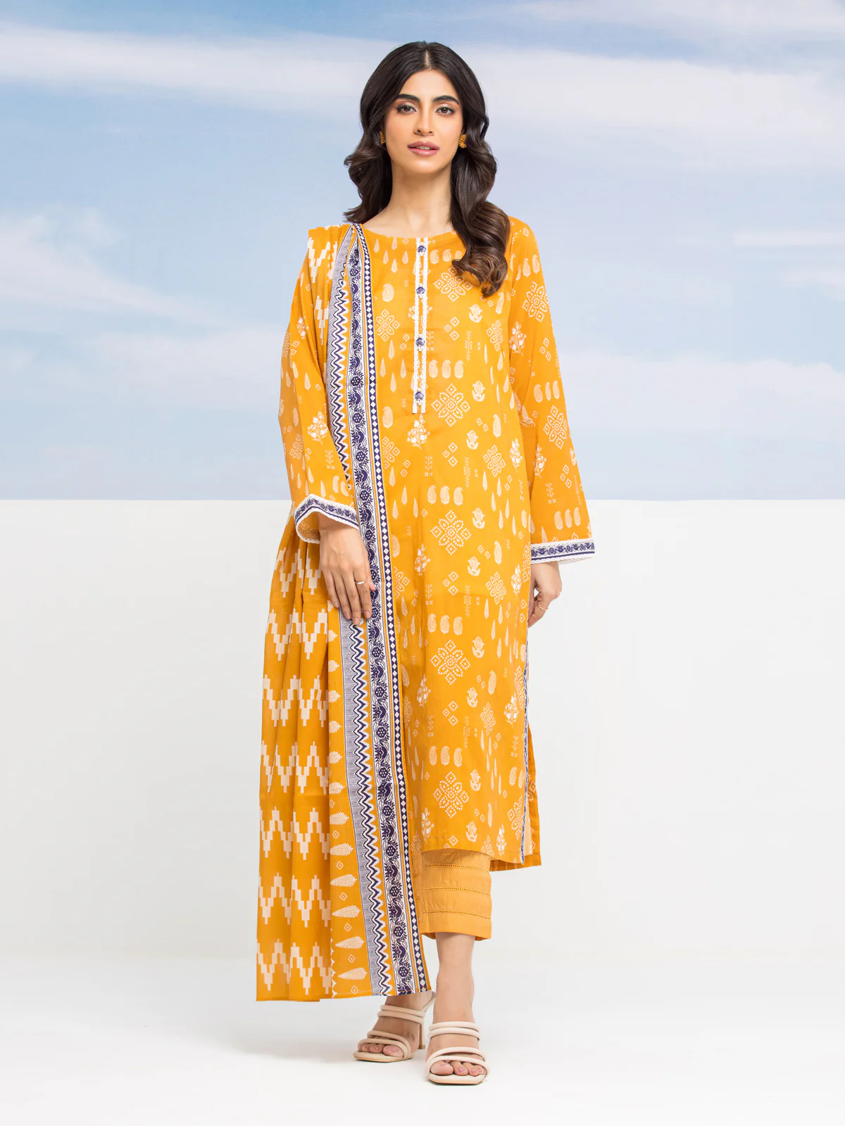 Unstitched Printed Lawn Suit - EWU24A1-28404-3P
