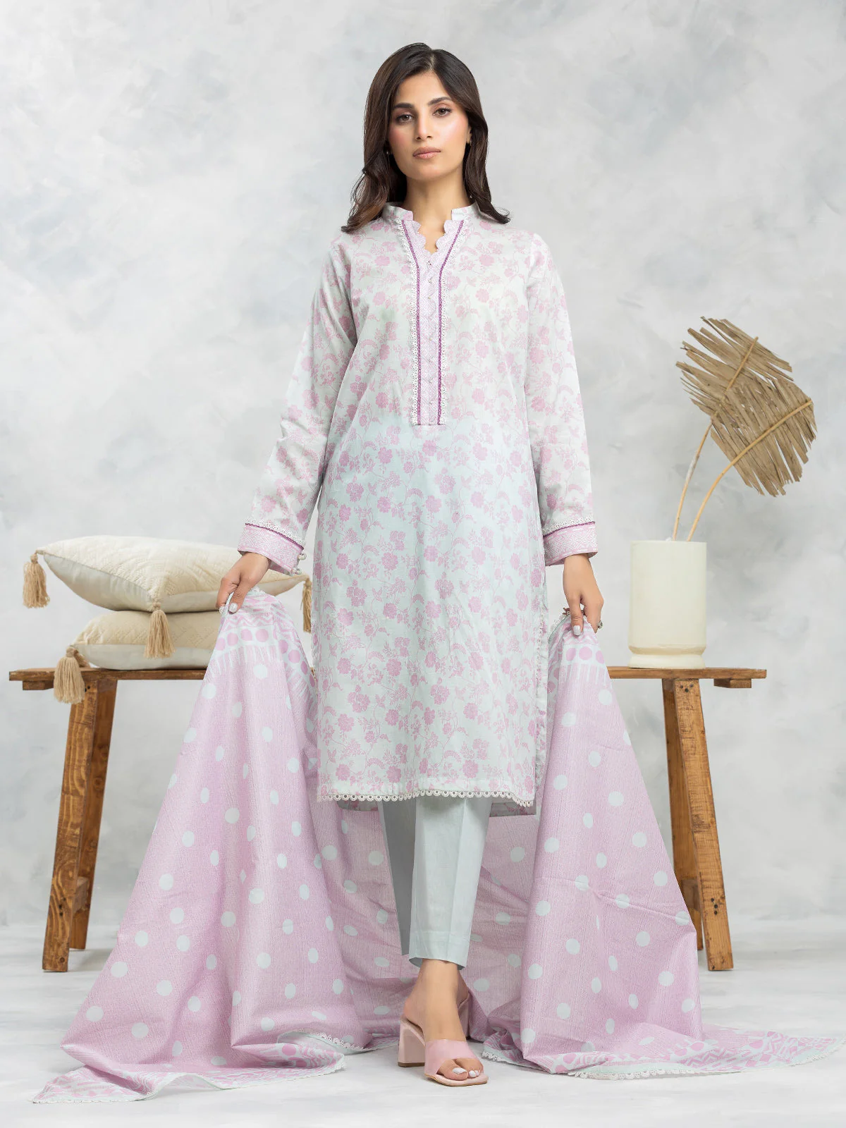 Unstitched Printed Lawn Suit - EWU24A1-29055-3P