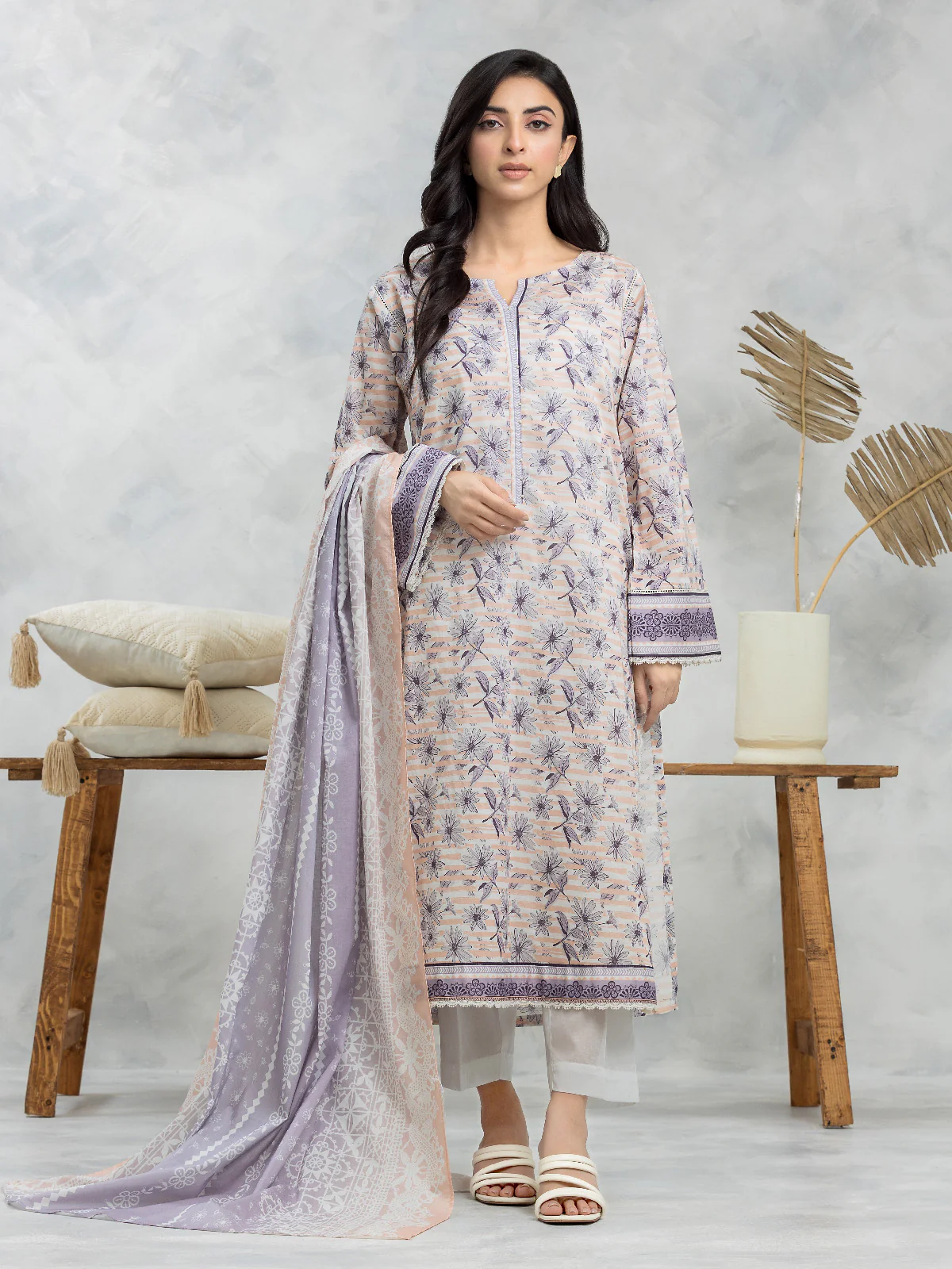 Unstitched Printed Lawn Suit - EWU24A1-29076-3P