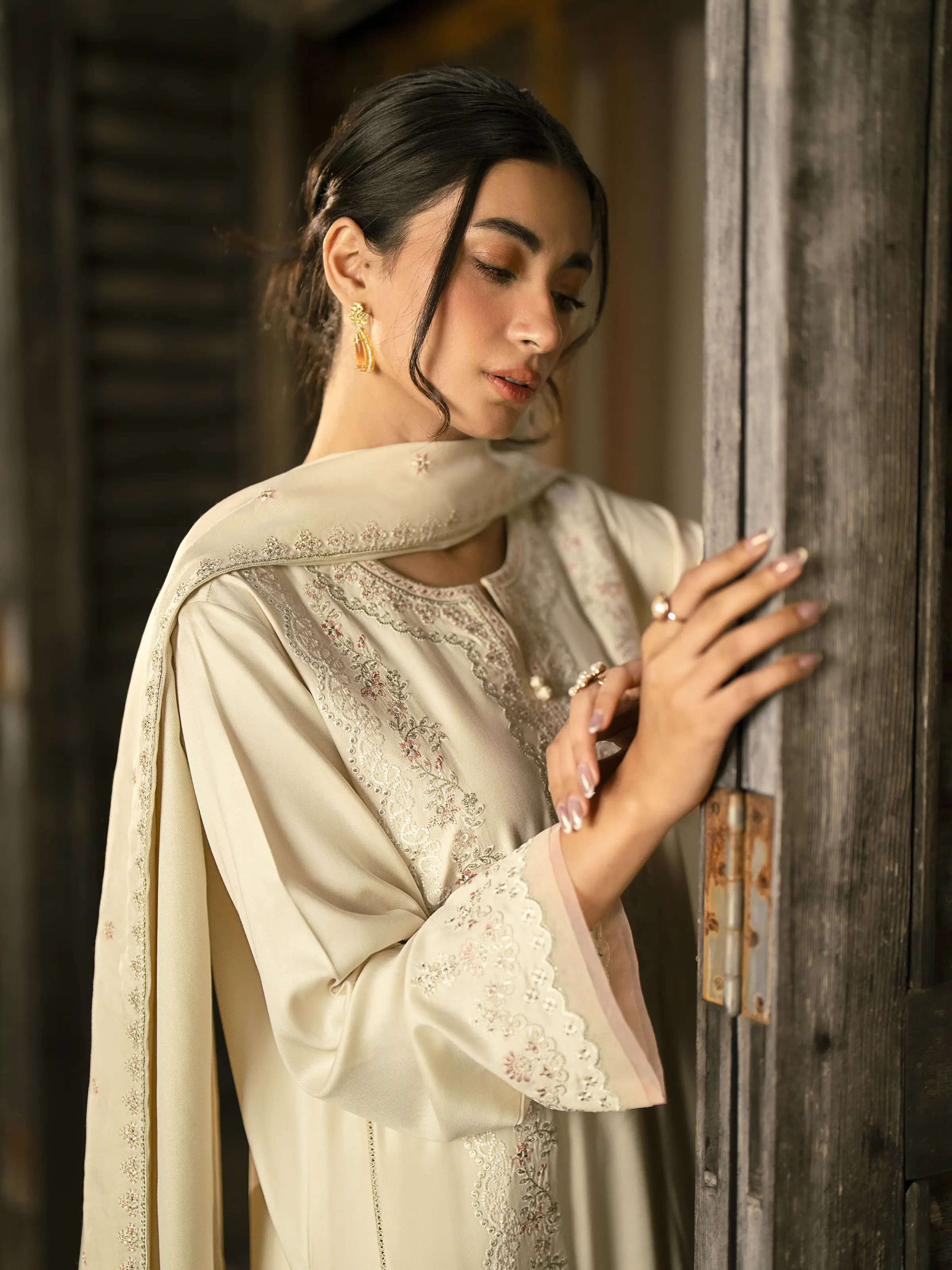 Unstitched Embroidered Marina Twill Shirt Trouser - EWU24V14-30203ST - Image 6