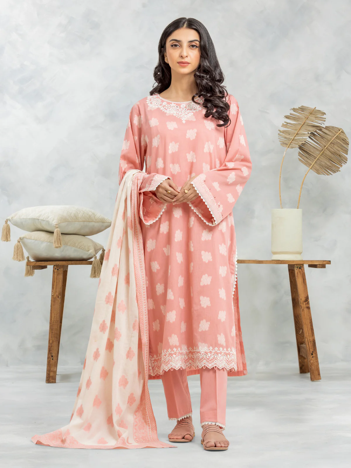 Unstitched Embroidered Jacquard Suit - EWU24V3-30049-3P