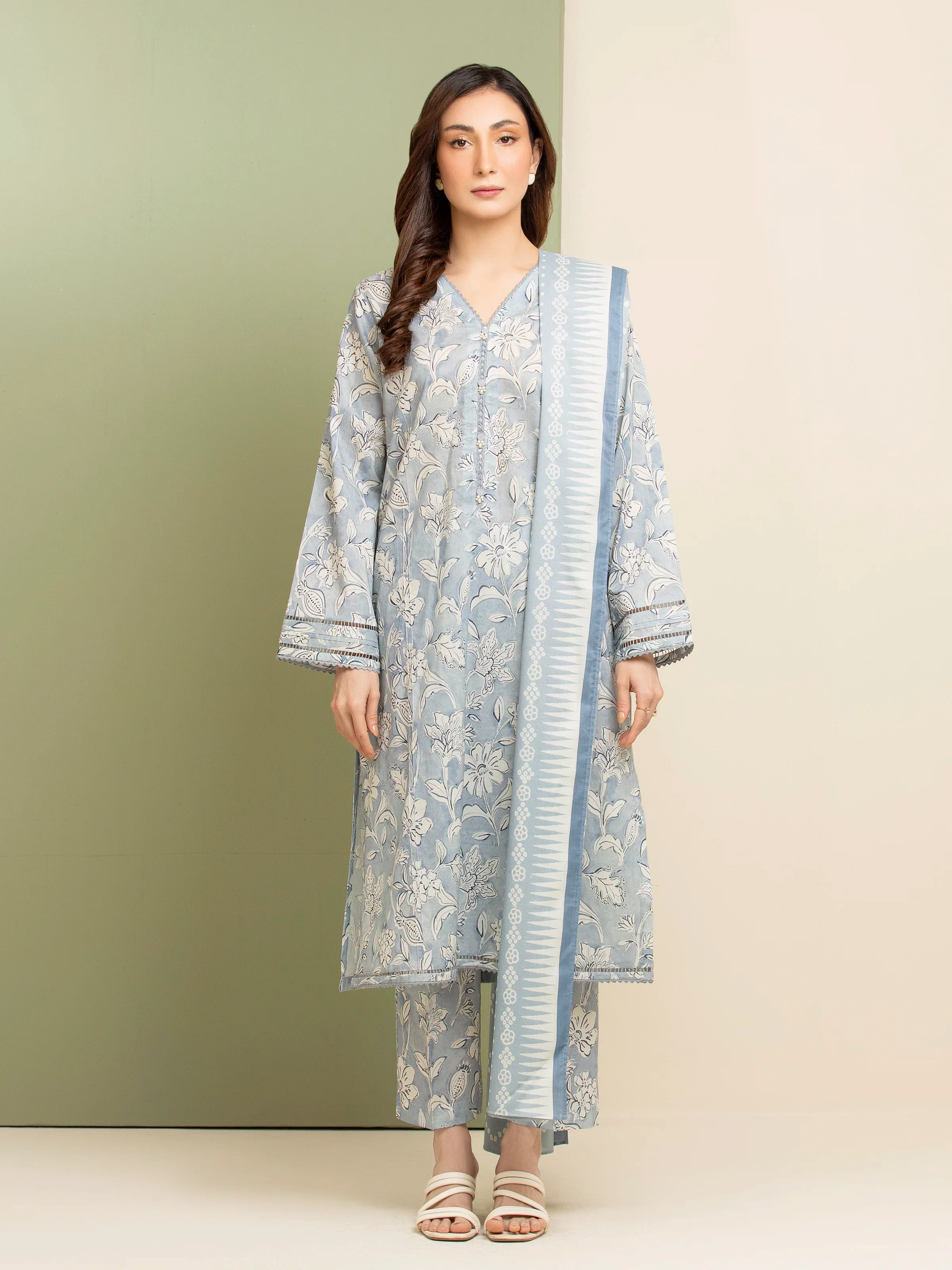 Unstitched Printed Lawn Shirt Dupatta - EWU5A1-35087SD - Image 2