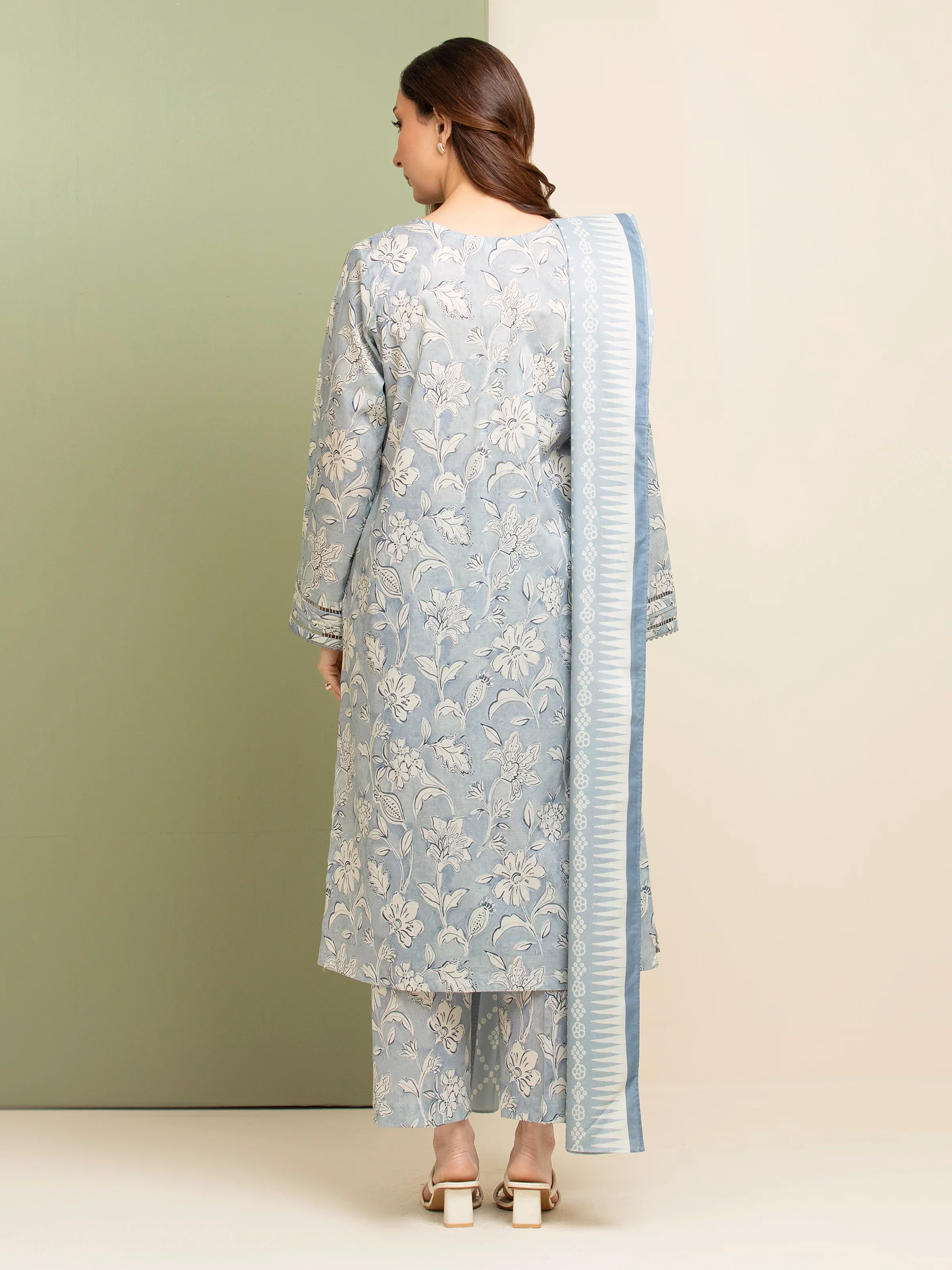 Unstitched Printed Lawn Shirt Dupatta - EWU5A1-35087SD - Image 6