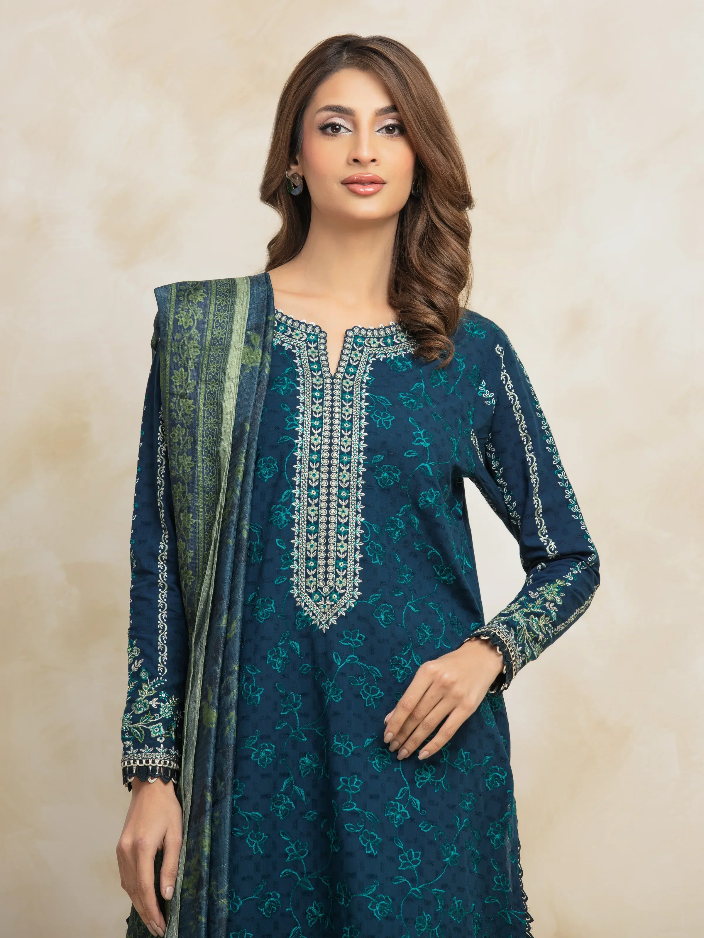 Unstitched Embroidered Lawn Shirt Trouser - EWU5V1-31226ST
