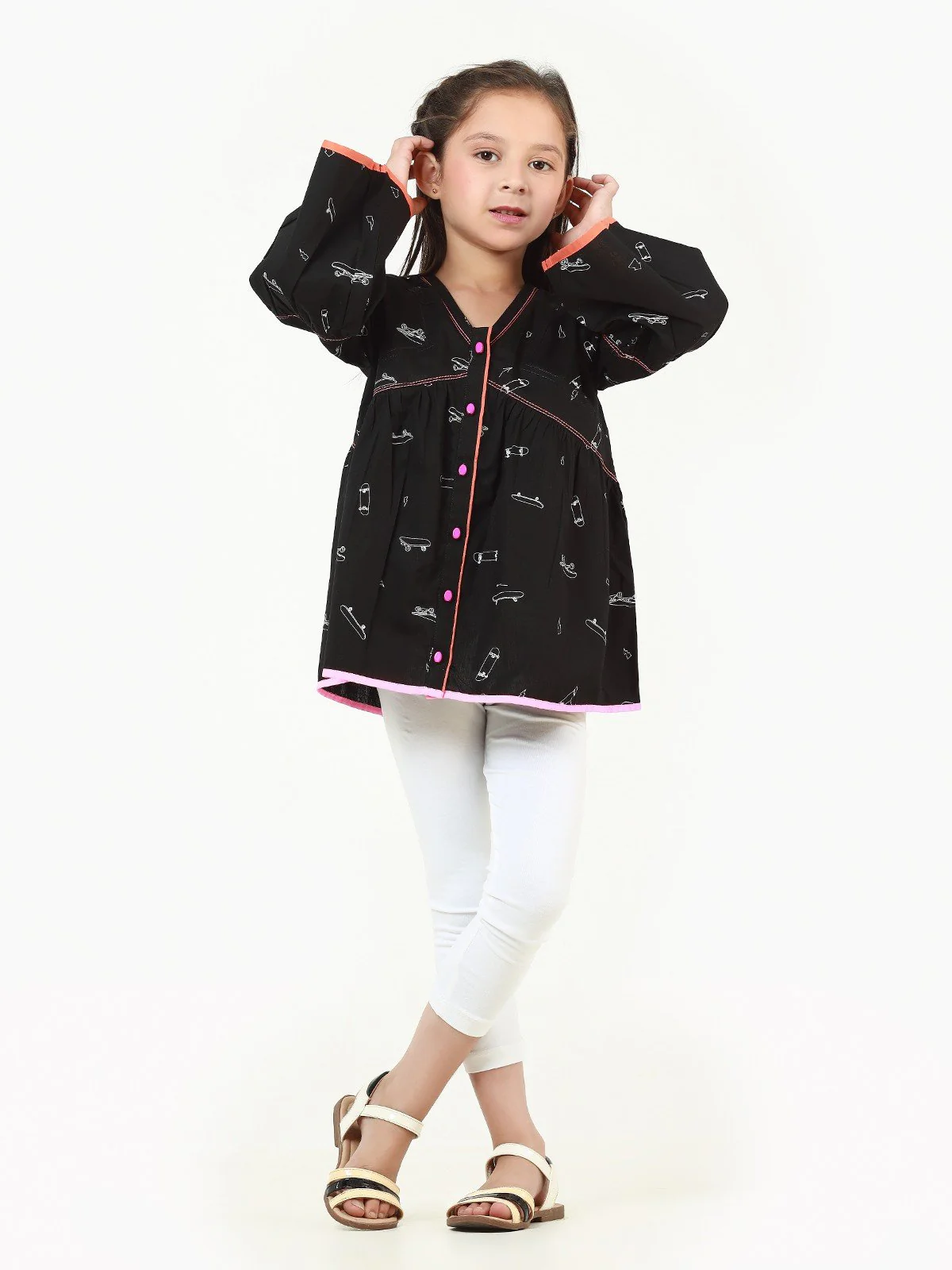 Girl's Black Fusion Top - EGTFT22-100001