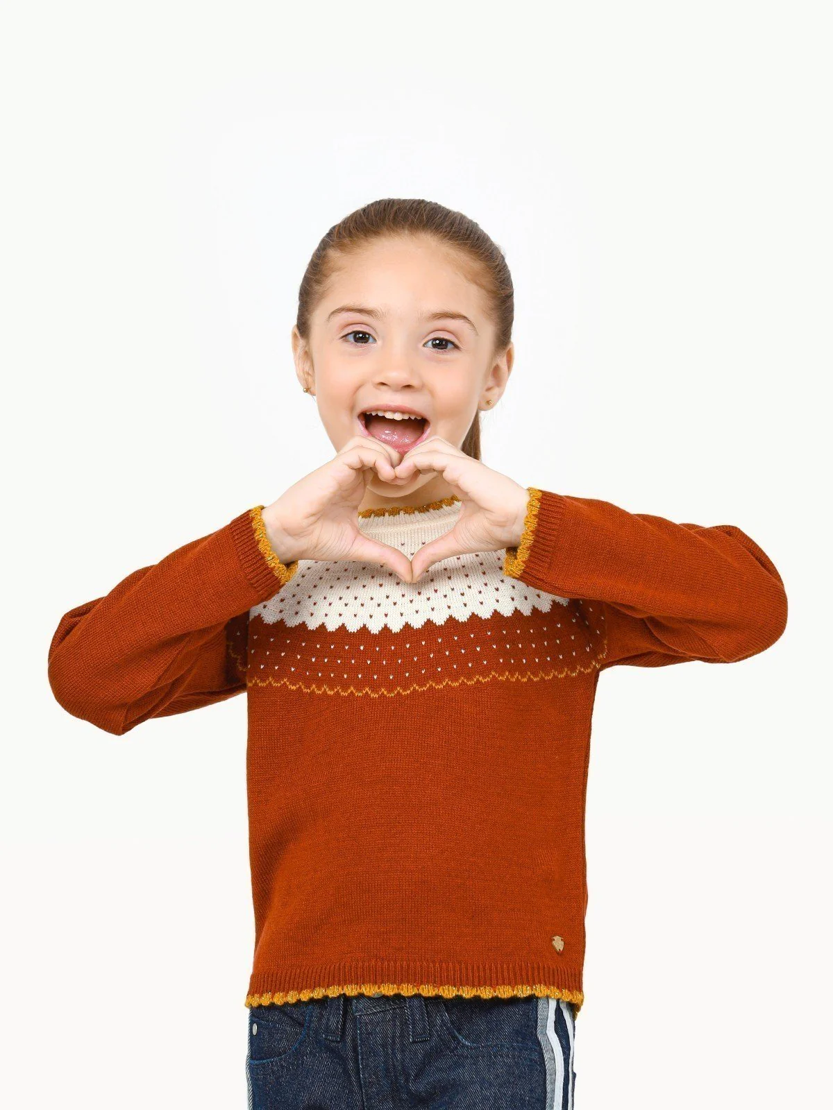 Girl's Rust Sweater - EGTSWT22-013