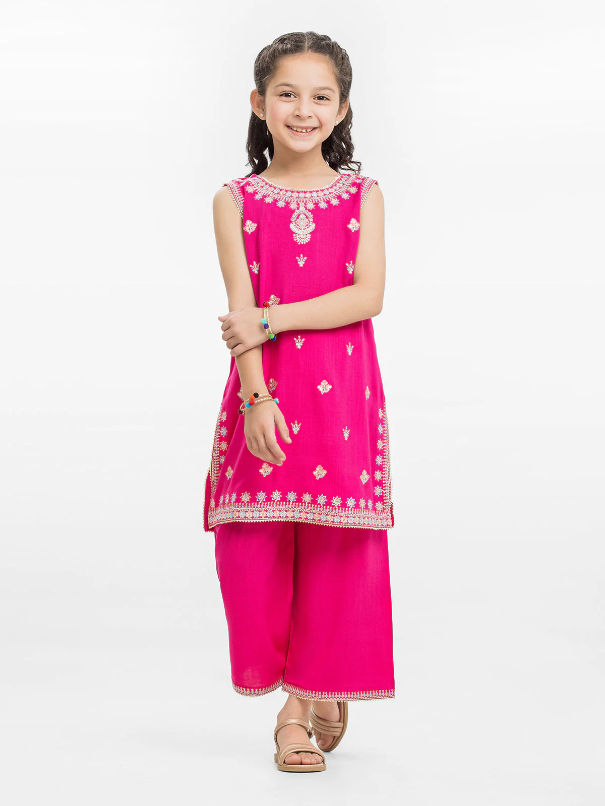 Girl's Magenta Pishwas - EGTKE23-70733ST