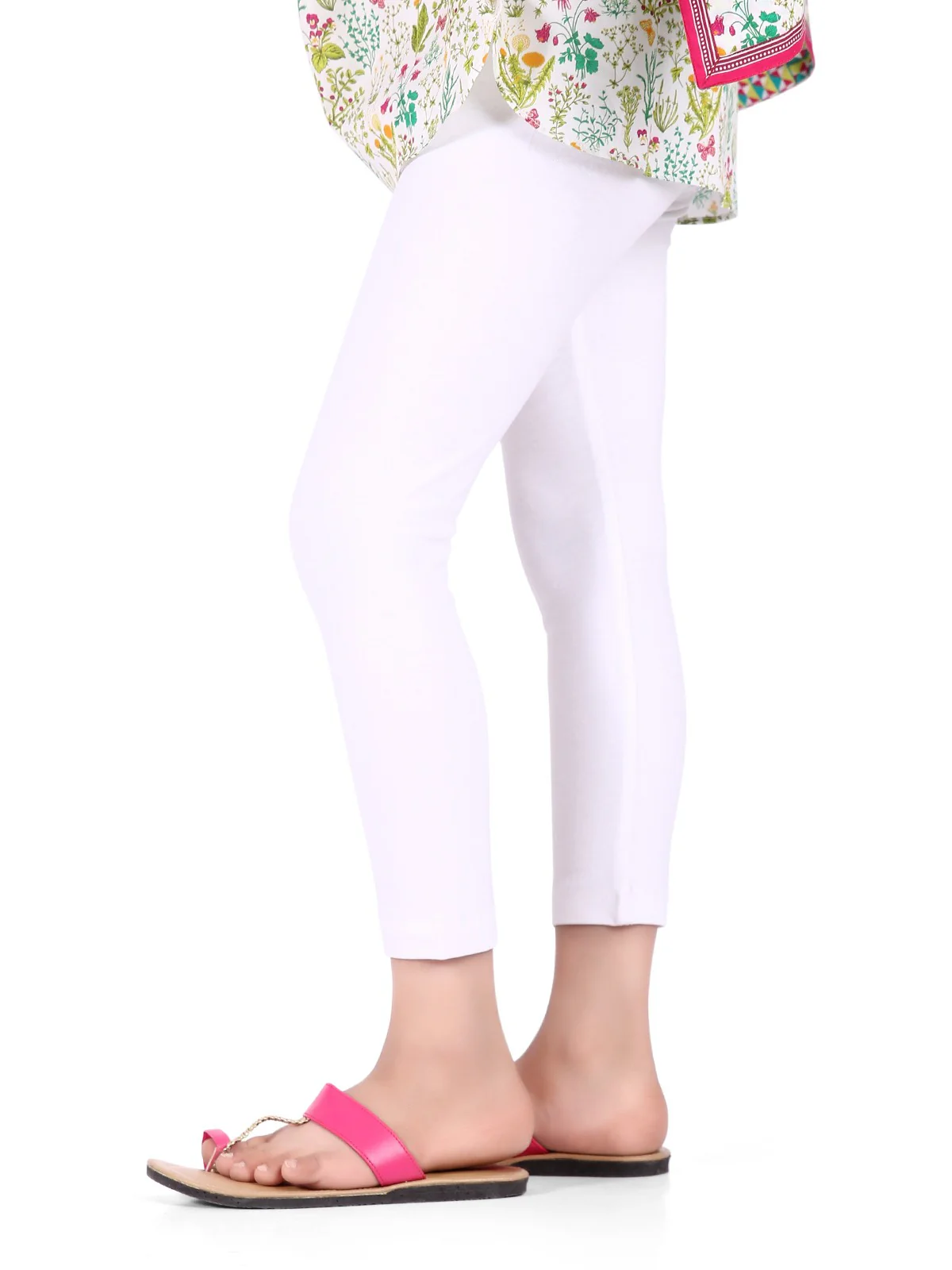 Girl's White Basic Tights - EGBT21-75178 - Image 2