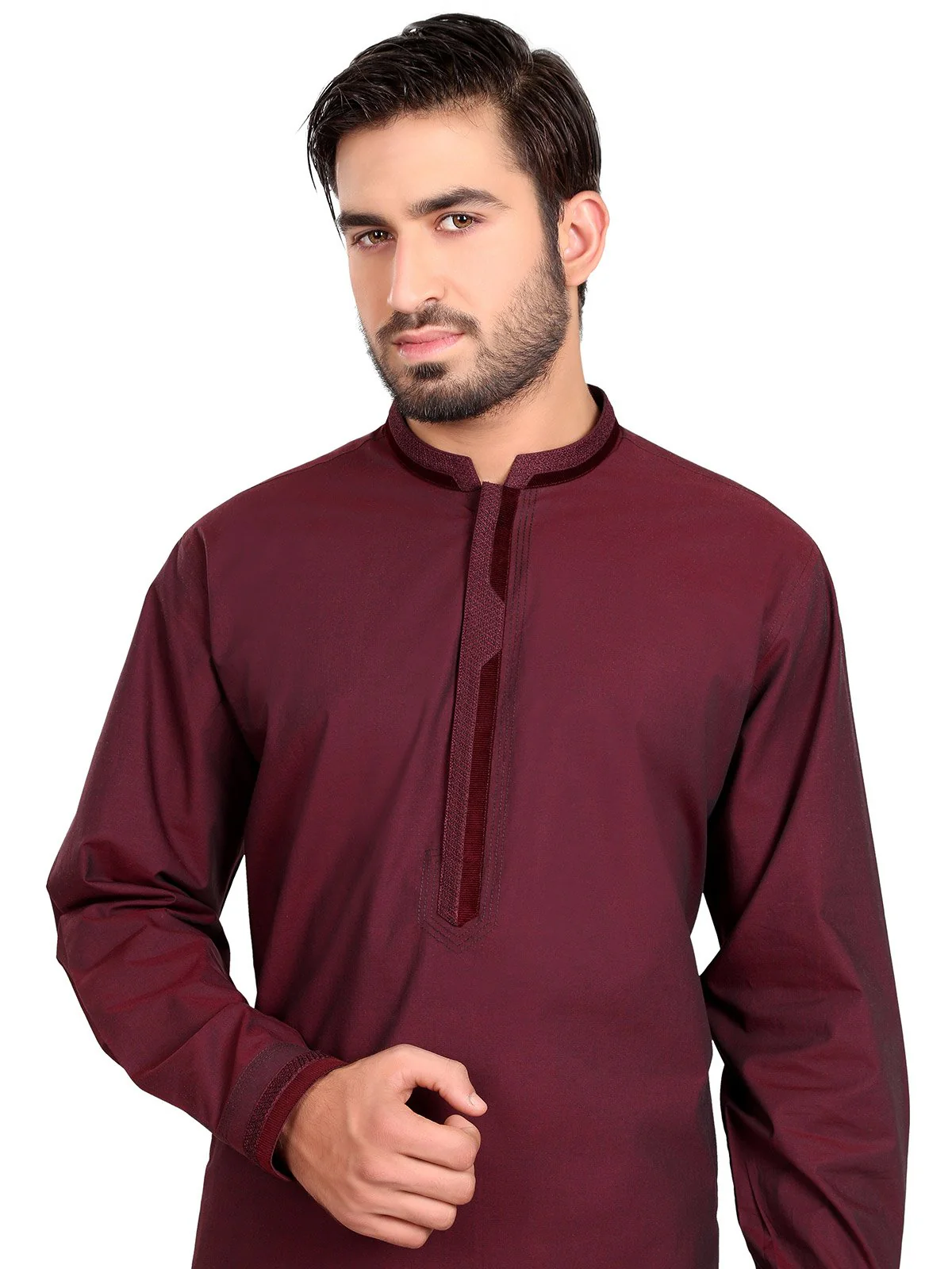 Men's Maroon Kurta - 9240-S Men's Kurta