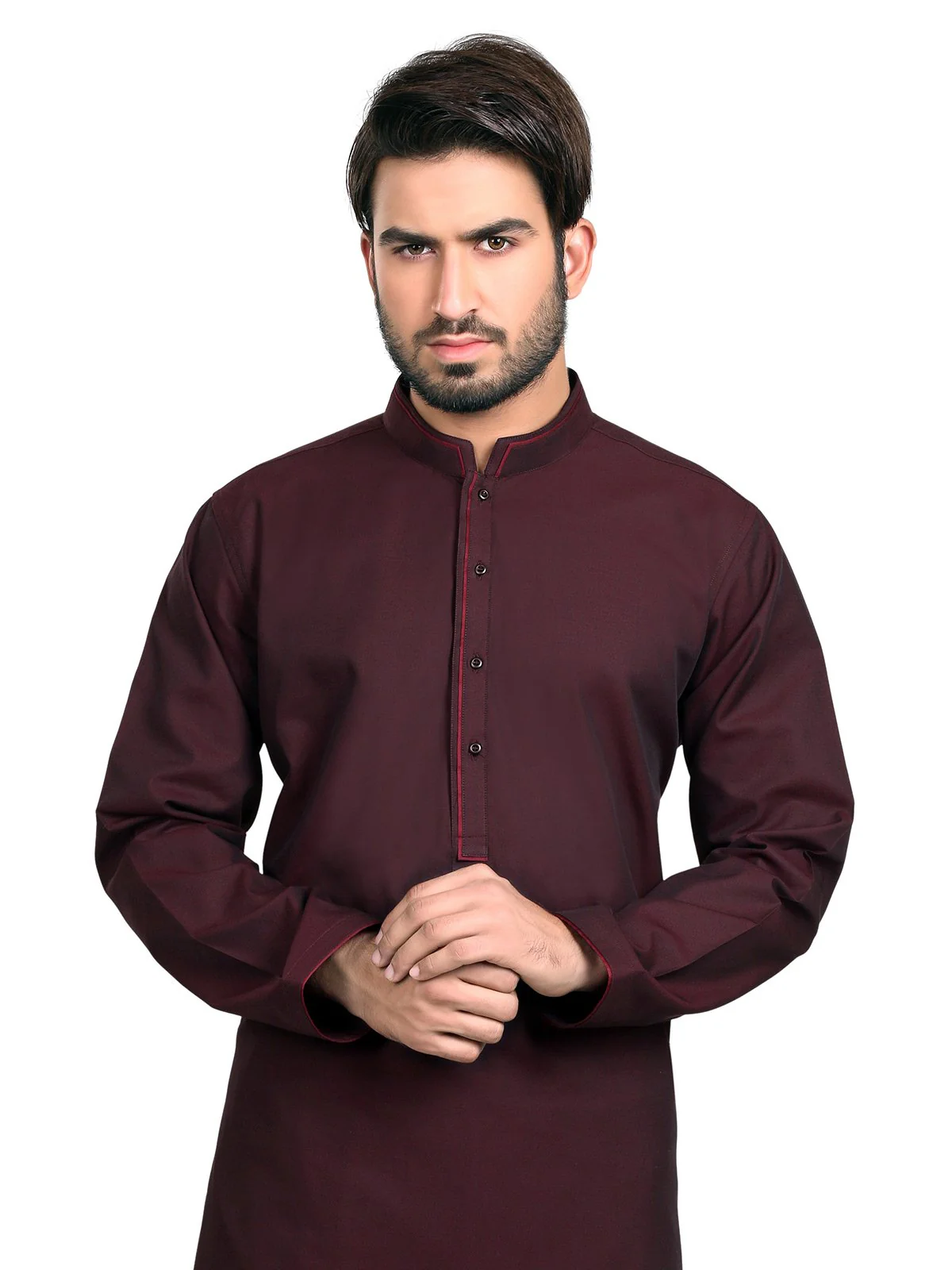 Men's Maroon Kurta - 9256-S Men's Kurta