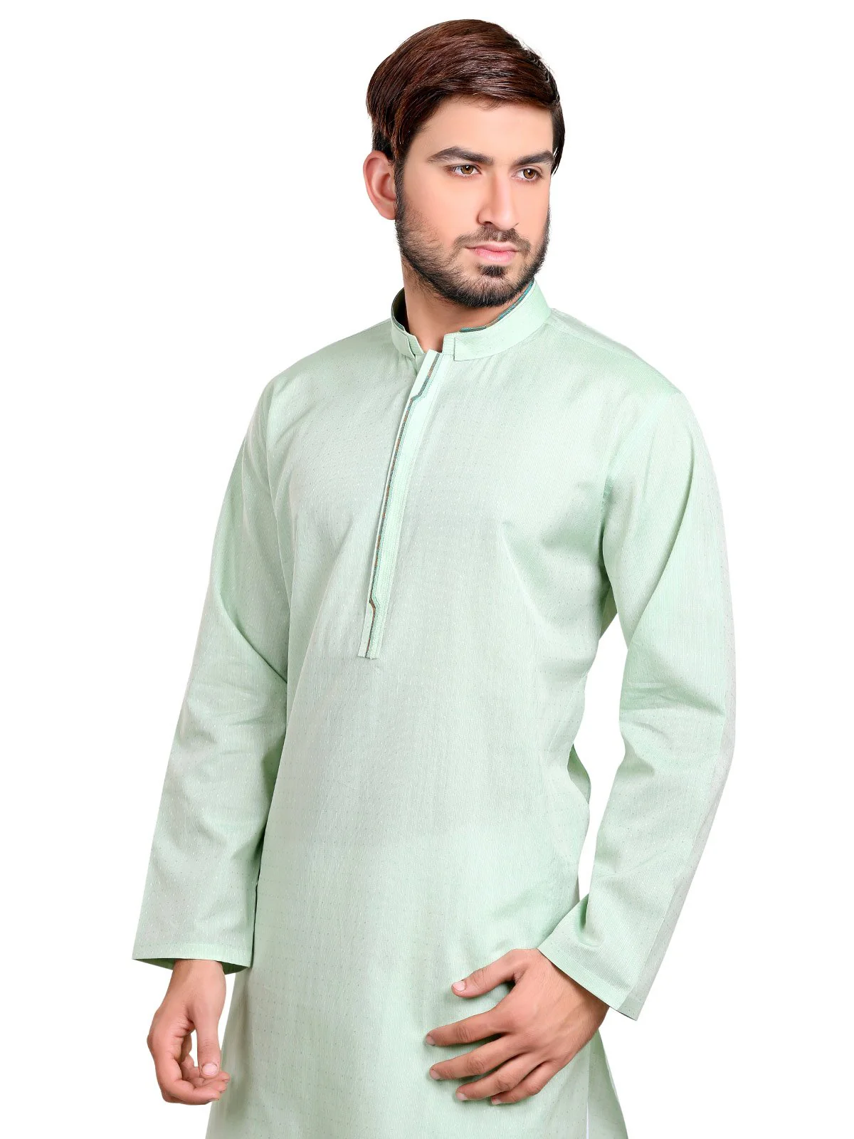 Men's Light Green Kurta - 9262-S Men's Kurta