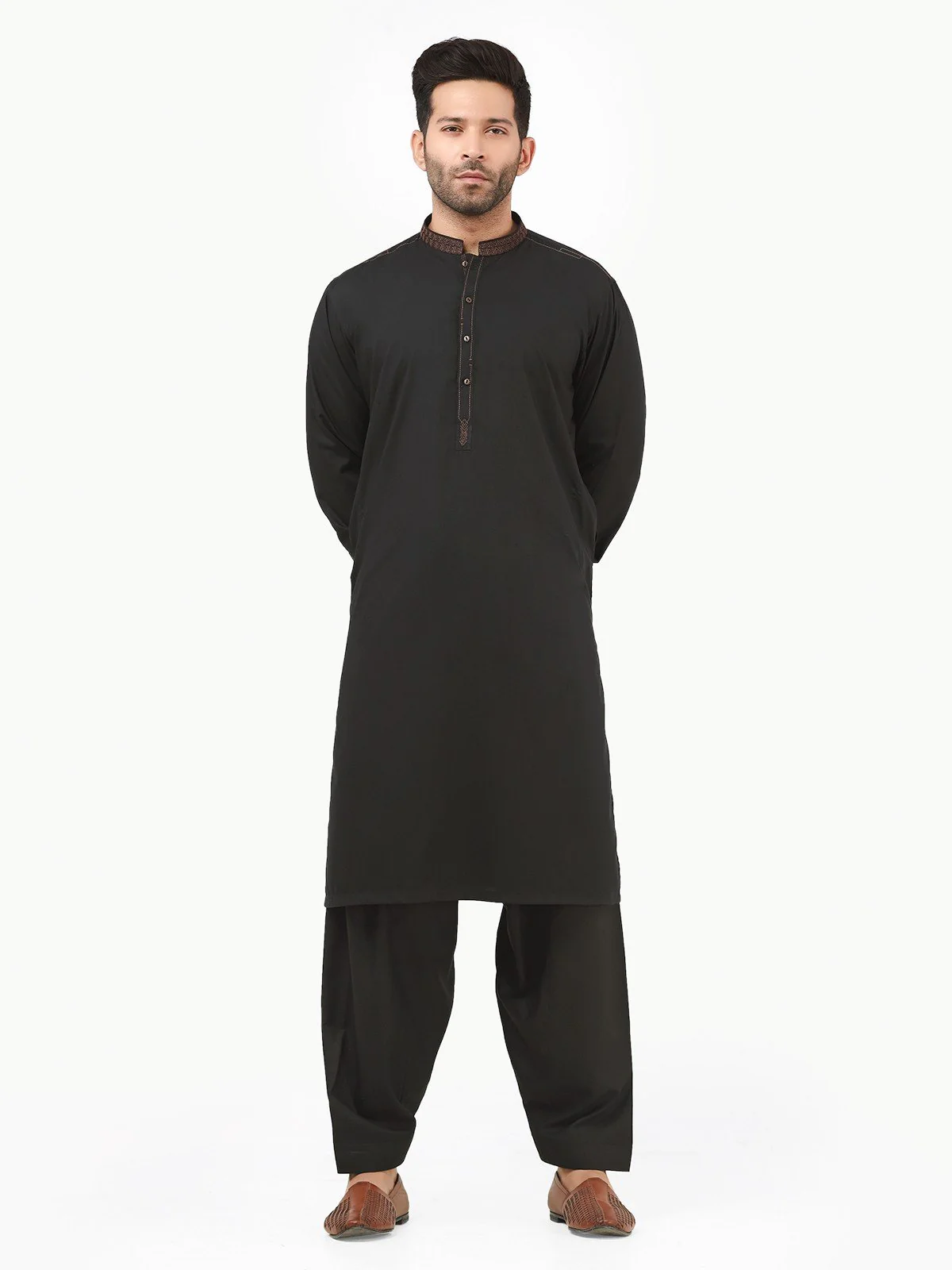 Men's Black Shalwar Kameez - EMTKS22S-40961