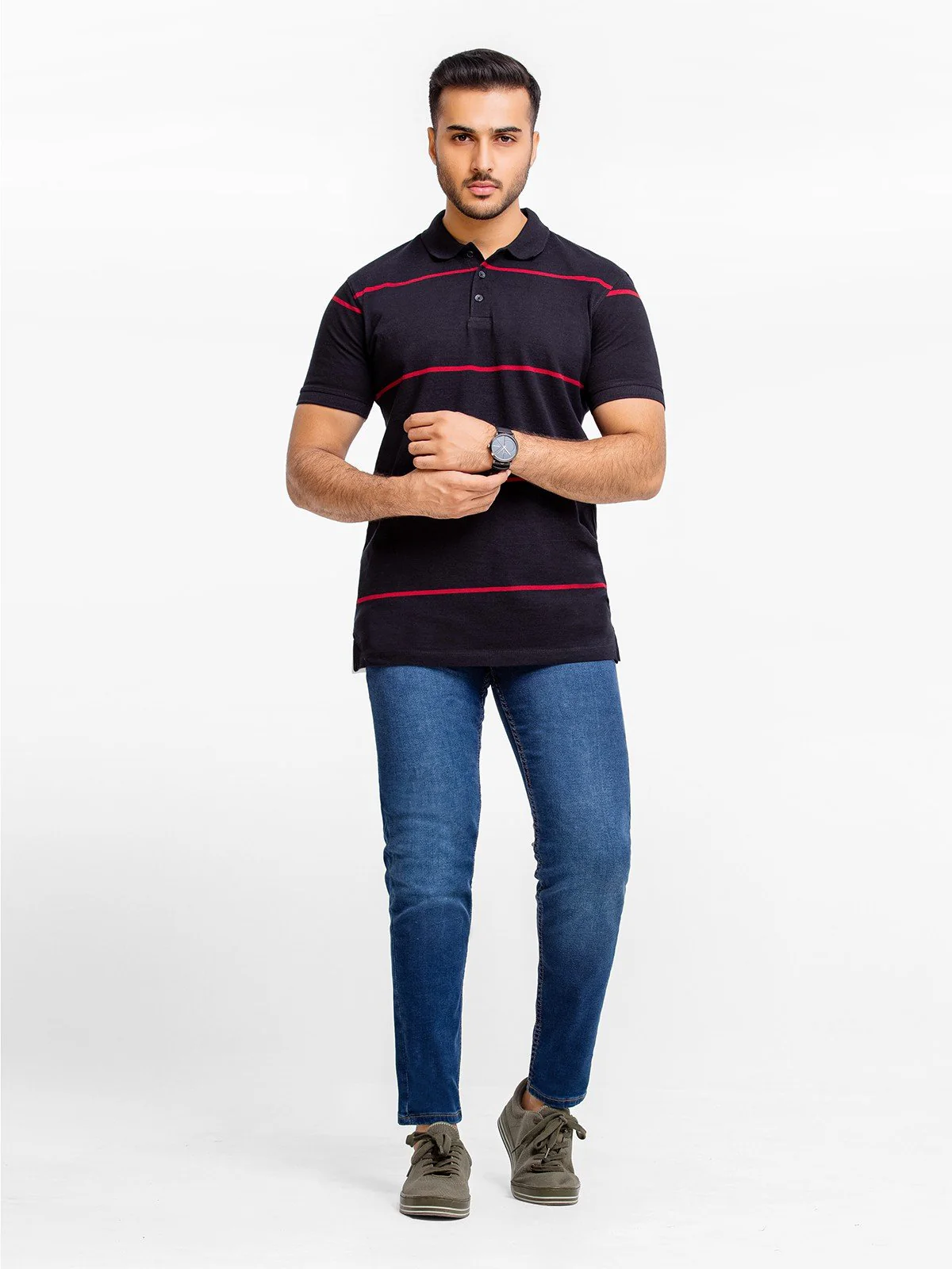 Men's Black Polo Shirt - EMTPS23-004