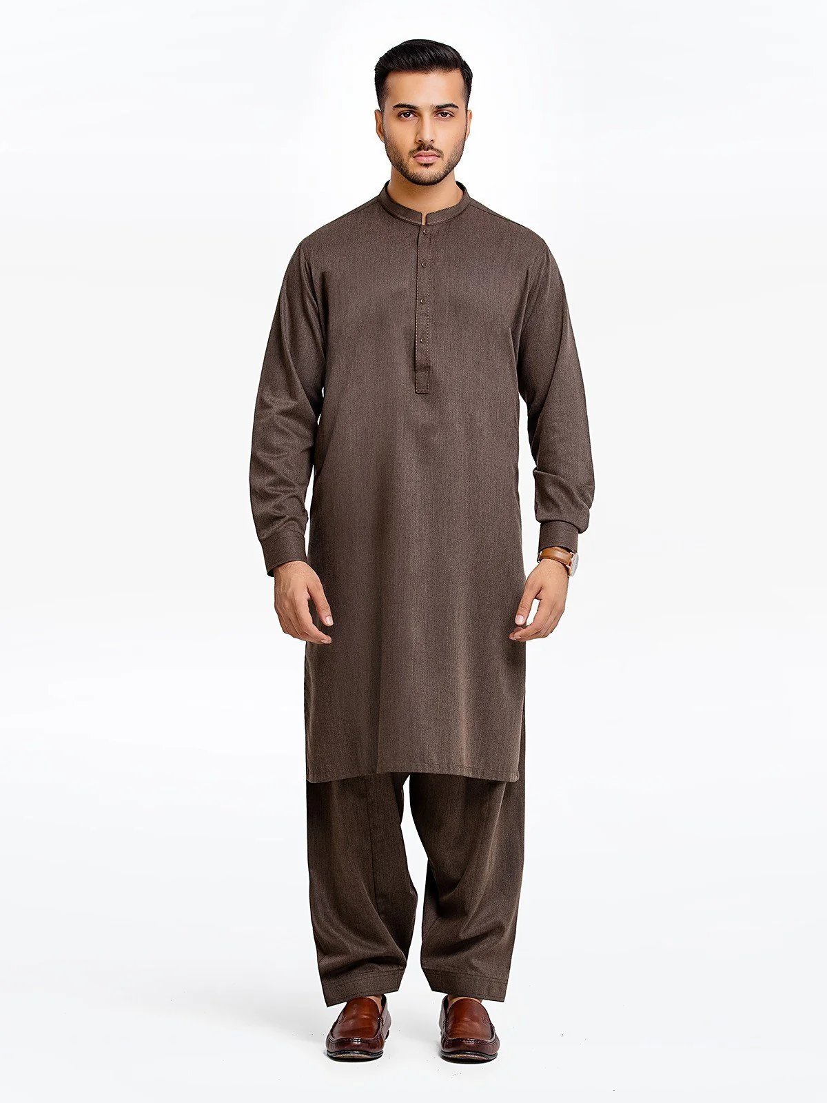 Men's Brown Shalwar Kameez - EMTKS23-41031