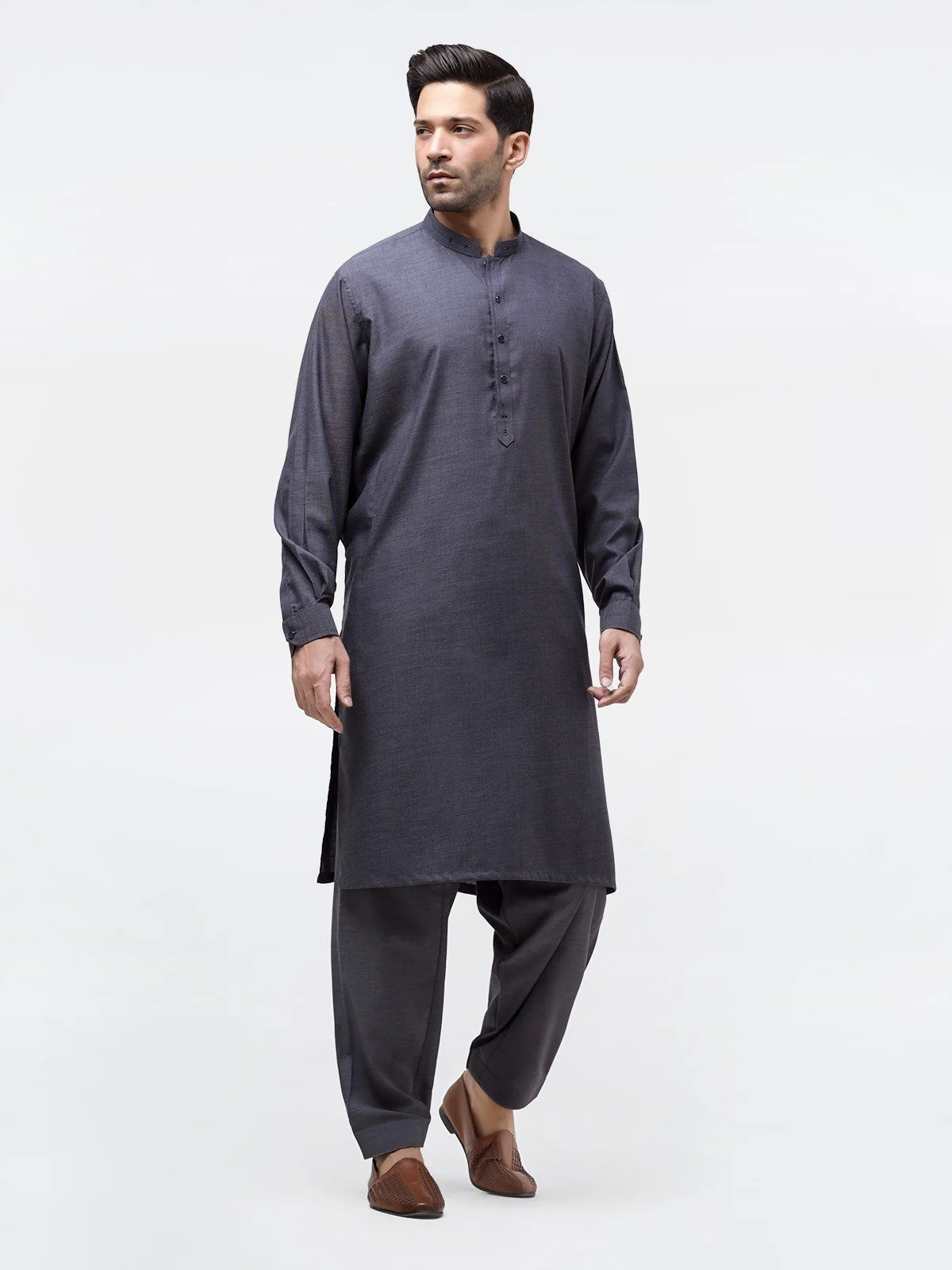 Men's Dark Blue Shalwar Kameez - EMTSW23-99339