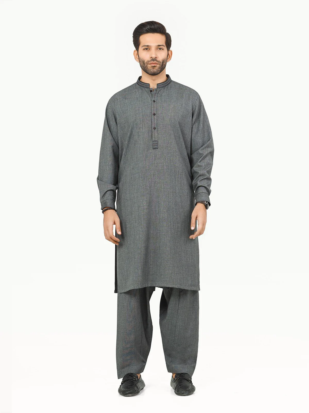 Men's Dark Grey Shalwar Kameez - EMTSW22-99265