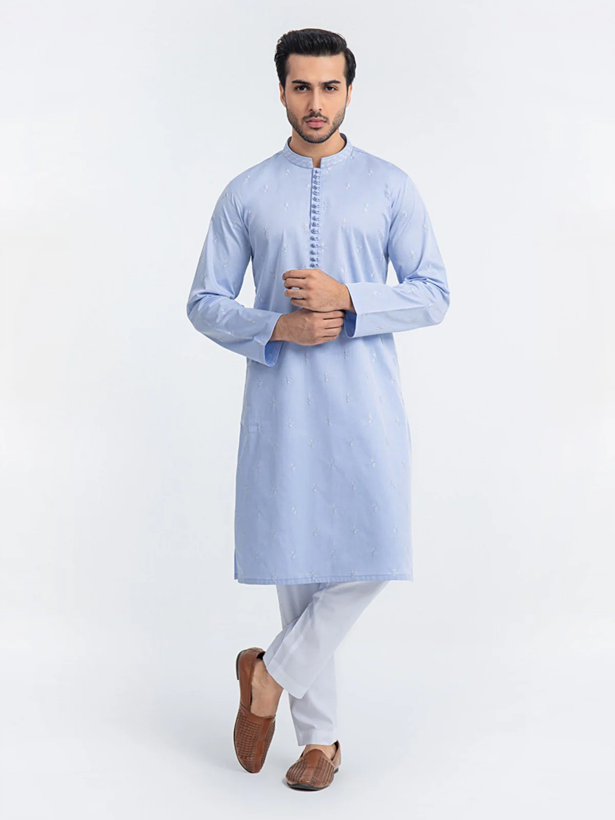 Men's Light Blue Kurta Ceremonial - EMTKC22-075