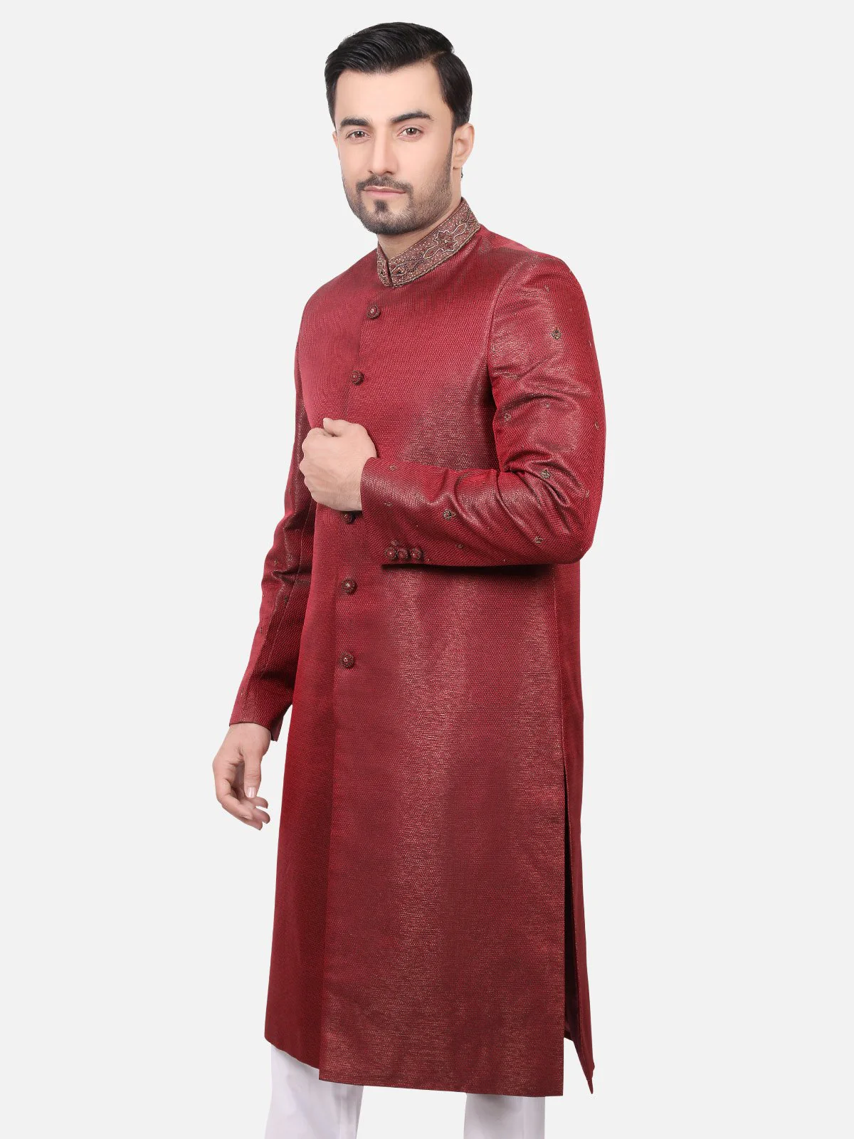 Men's Maroon Sherwani - EMTS17-7132