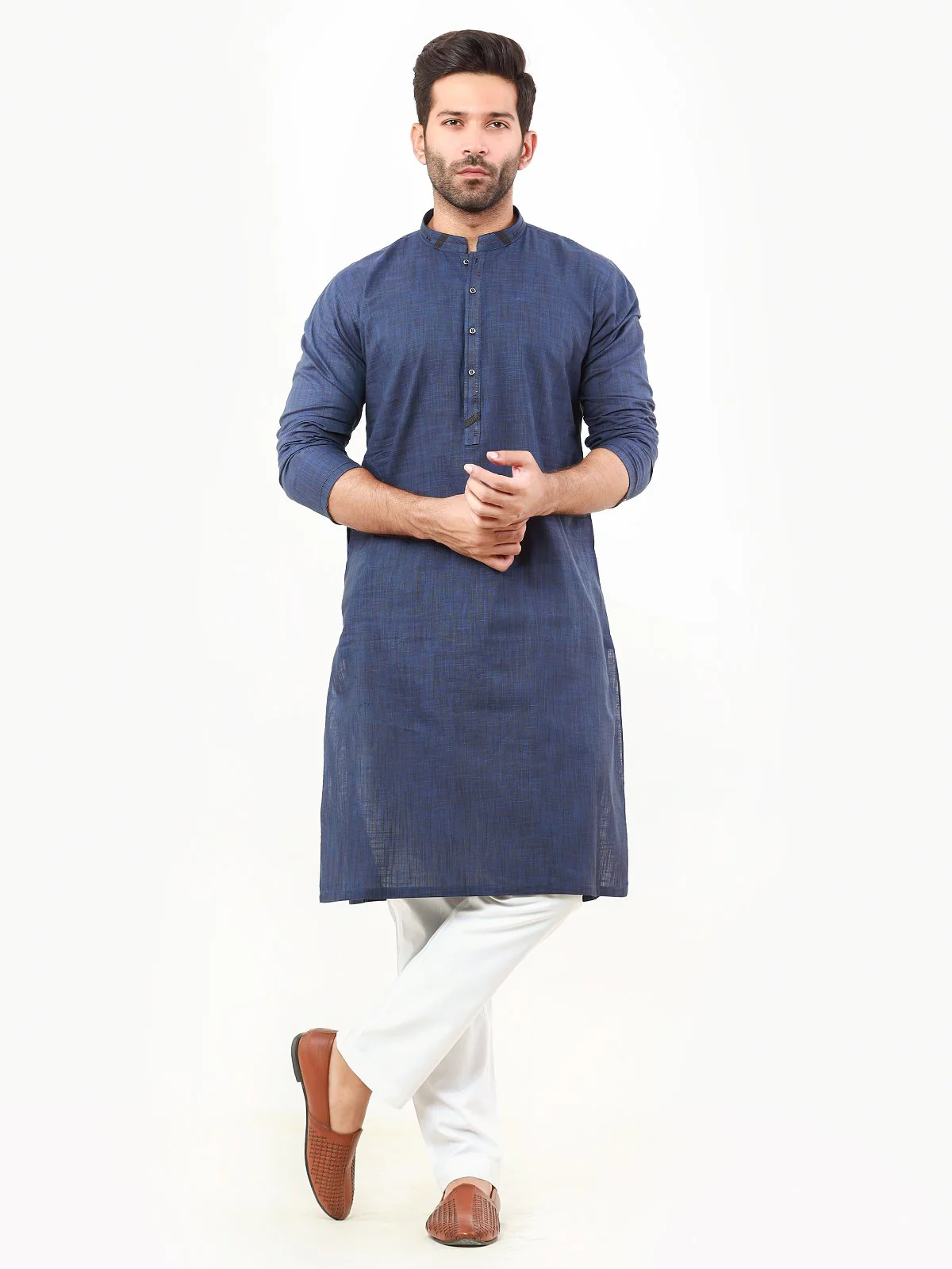 Men's Navy Blue Kurta - EMTK22S-99221