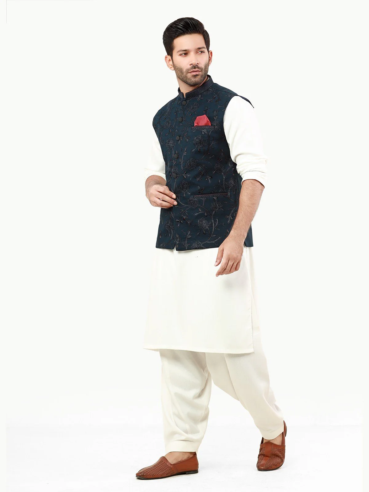 Men's Navy Blue Waist Coat Ceremonial - EMTWCC22-110