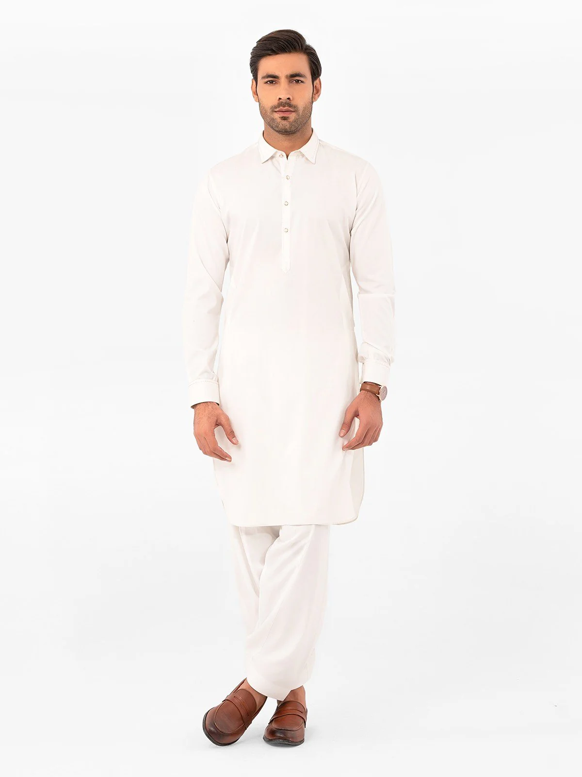 Men's Off White Shalwar Kameez - EMTSW23W-99393