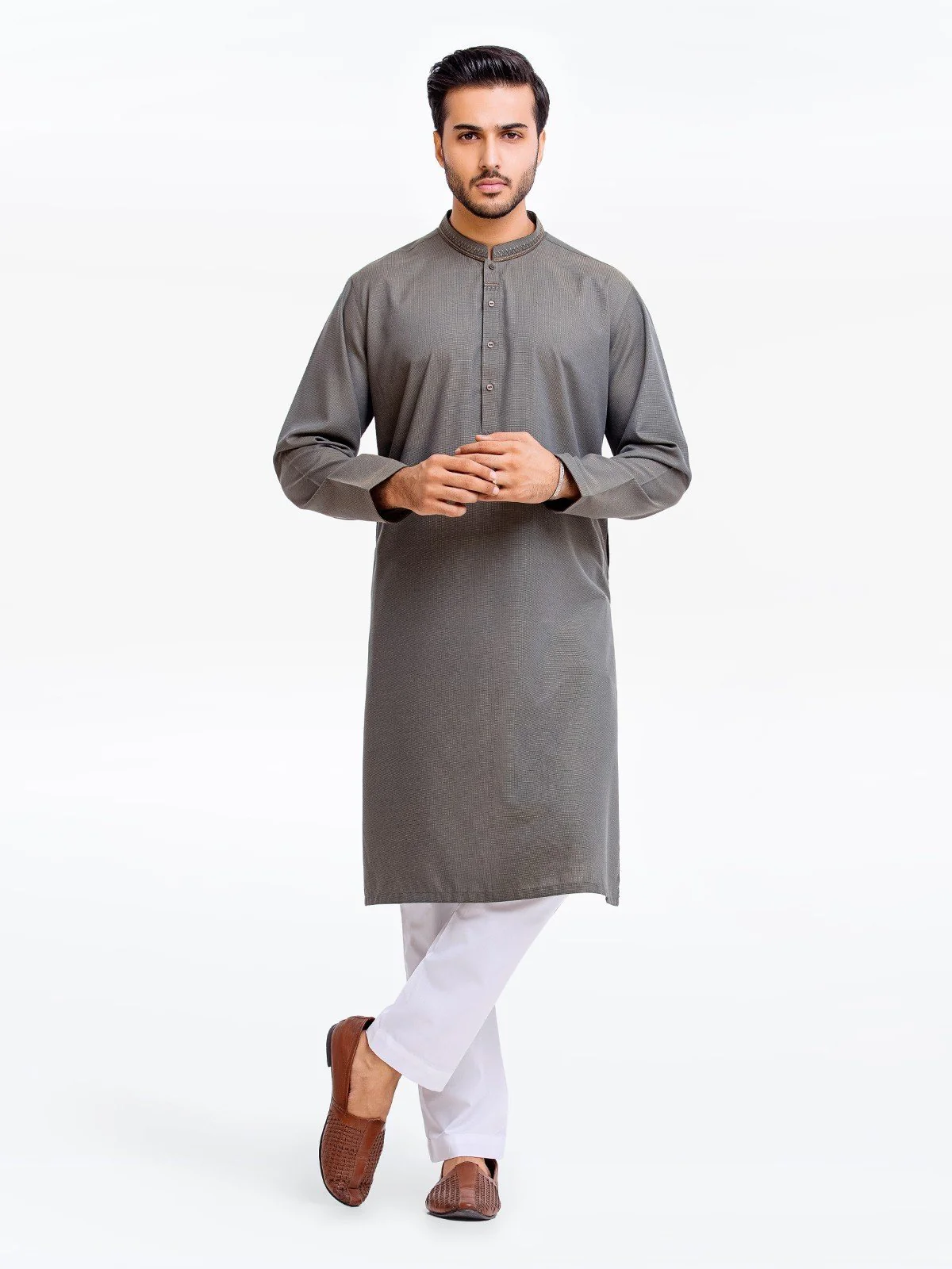 Men's Olive Kurta - EMTK23-99360