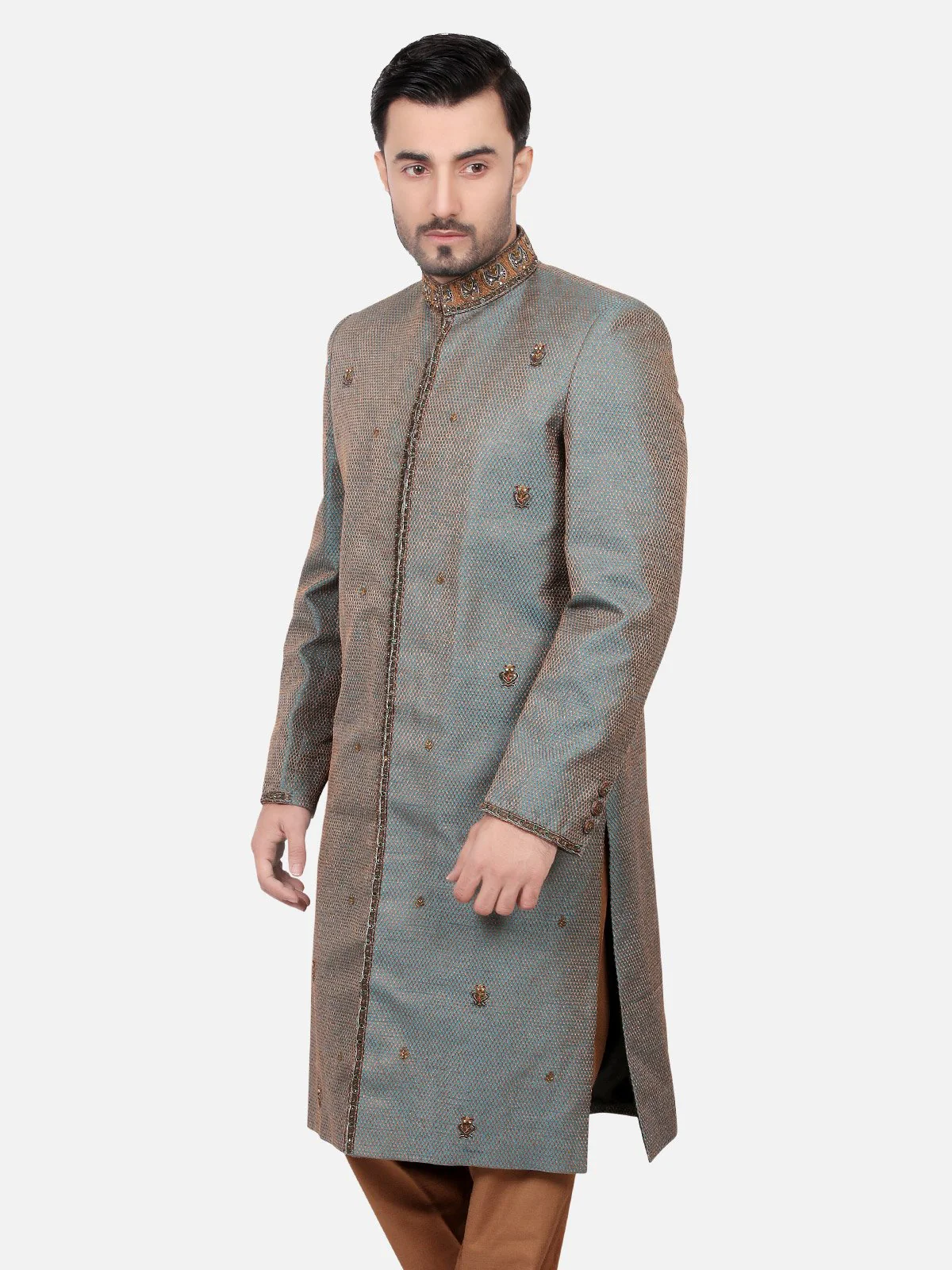 Men's Sea Green Sherwani - EMTS17-7130