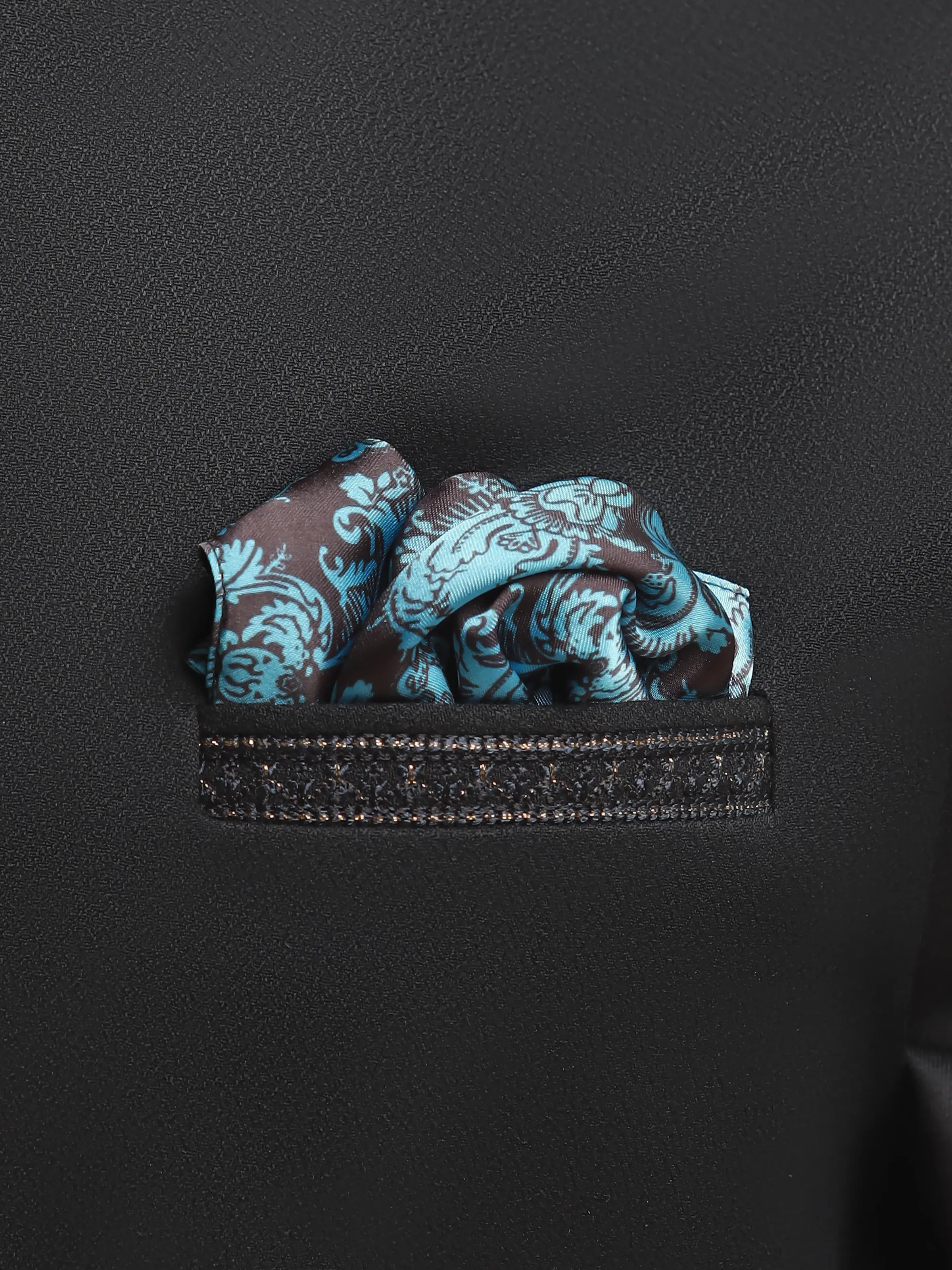Men's Black & Blue Pocket Square - EAMPS5-002