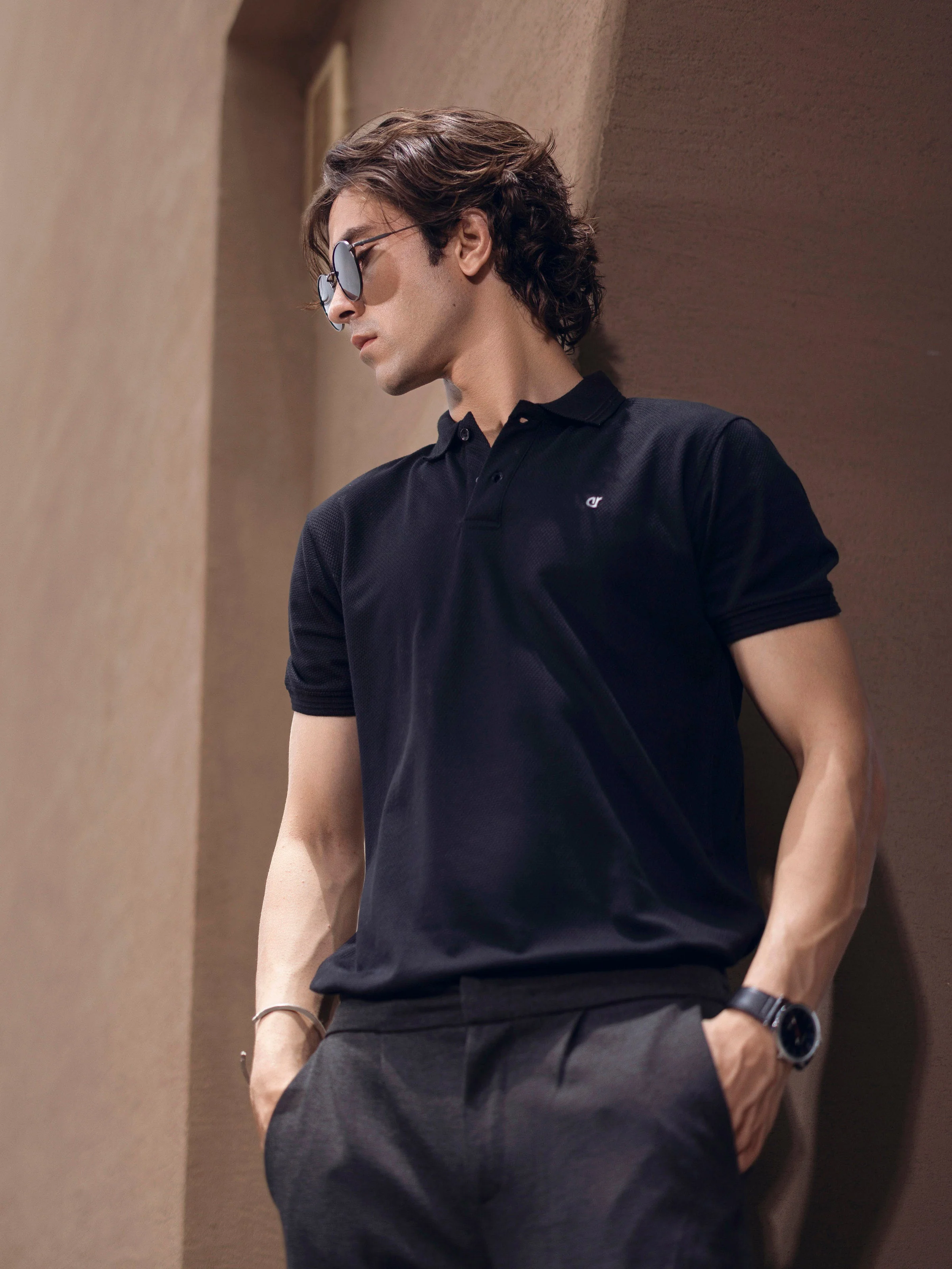 Men's Black Polo Shirt - EMTPS5-061